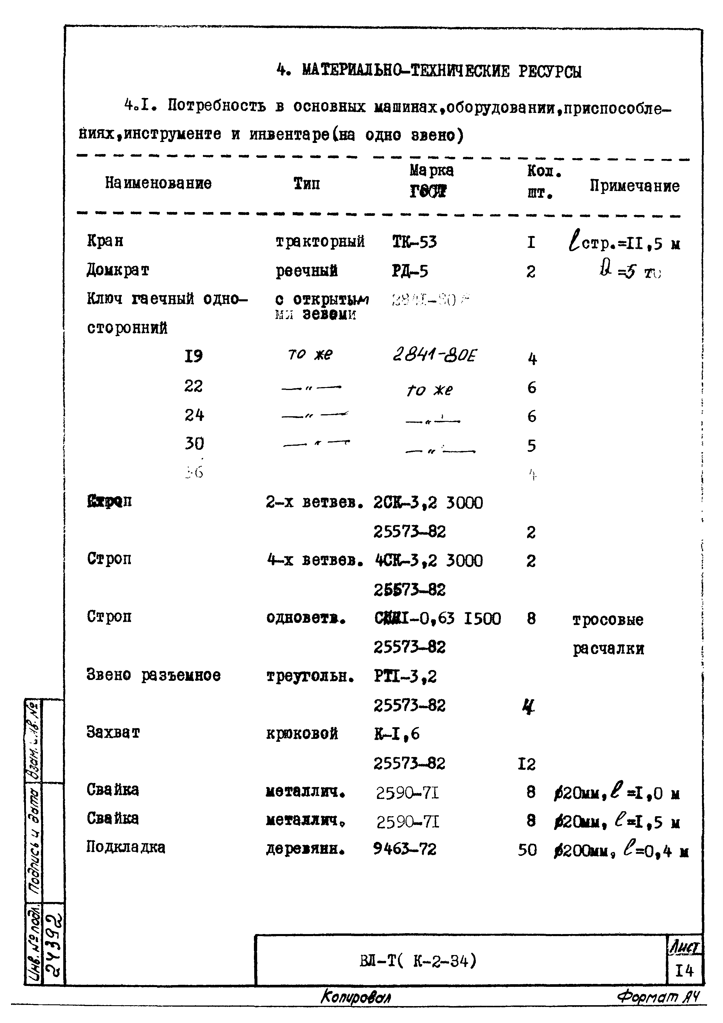 Технологическая карта К-2-34-1