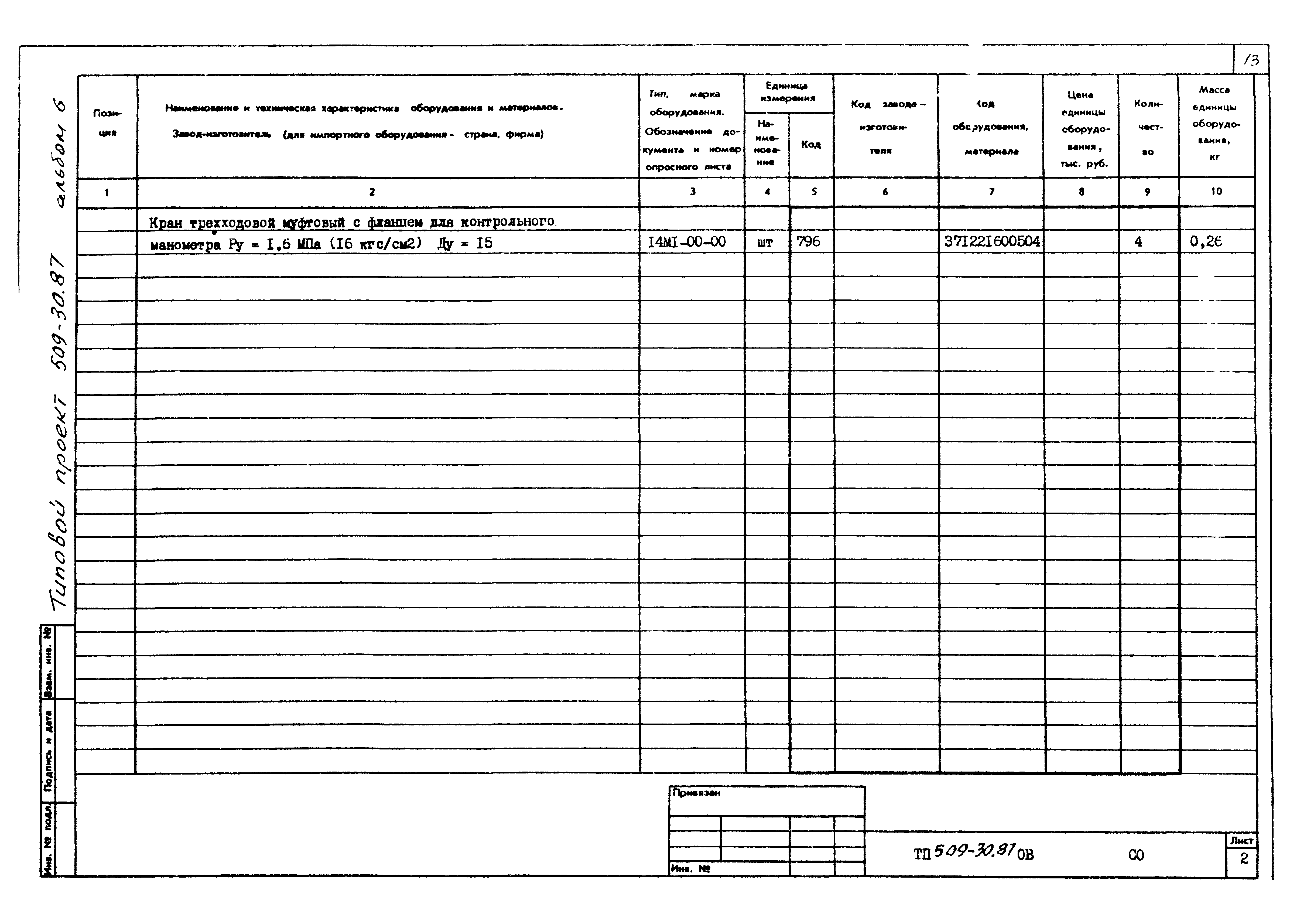 Типовой проект 509-30.87