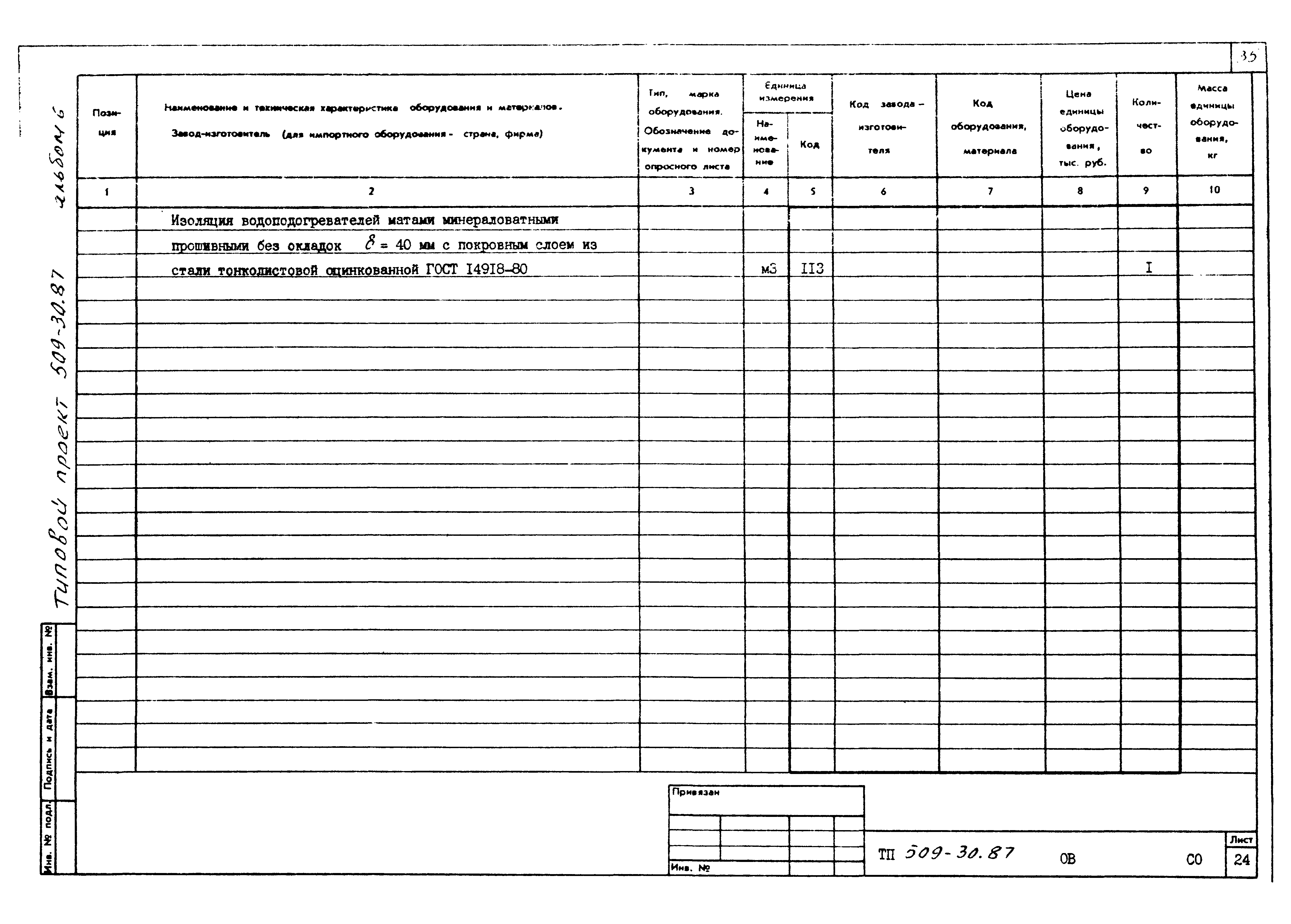 Типовой проект 509-30.87