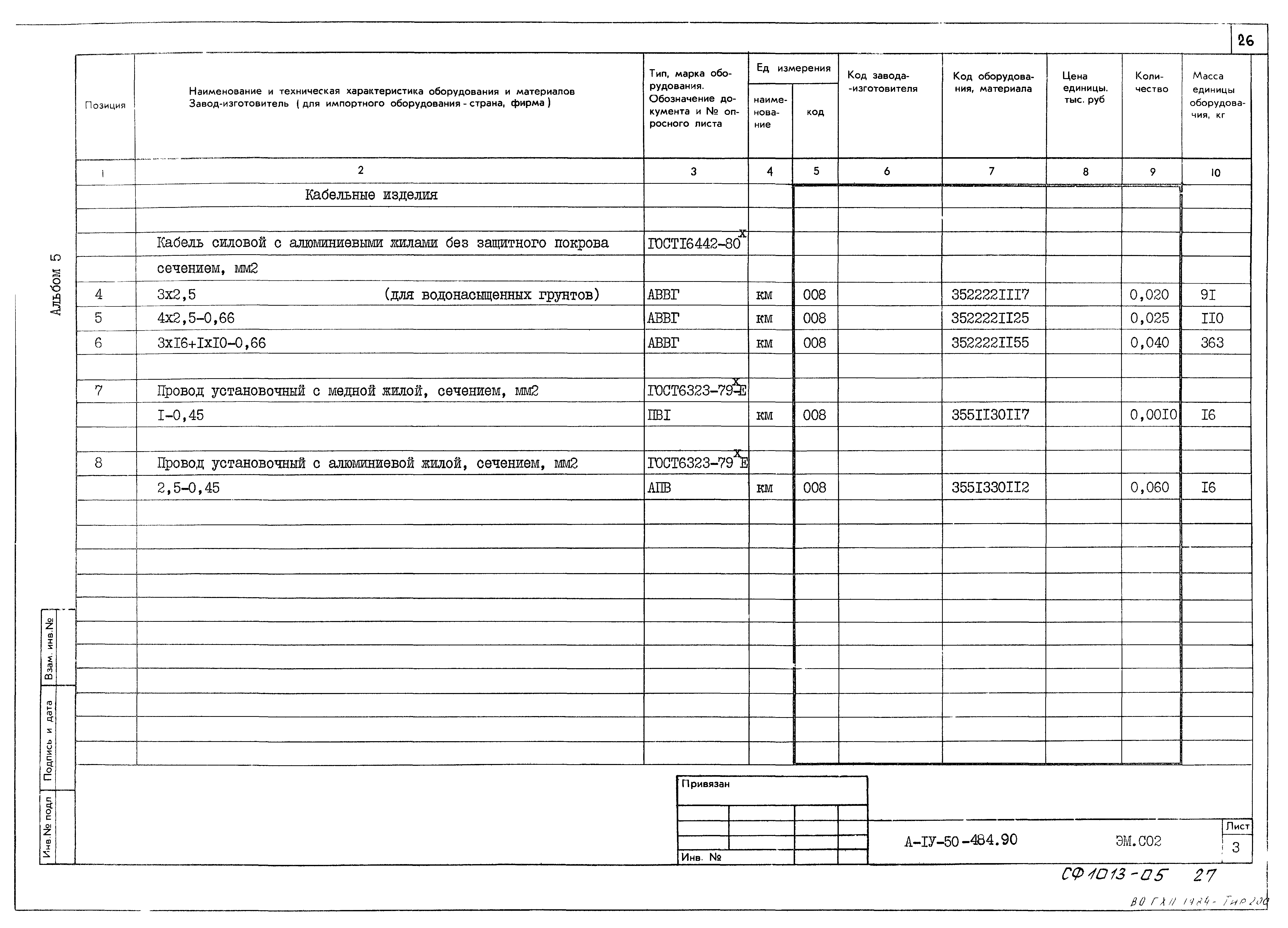 Типовой проект А-IV-50-484.90