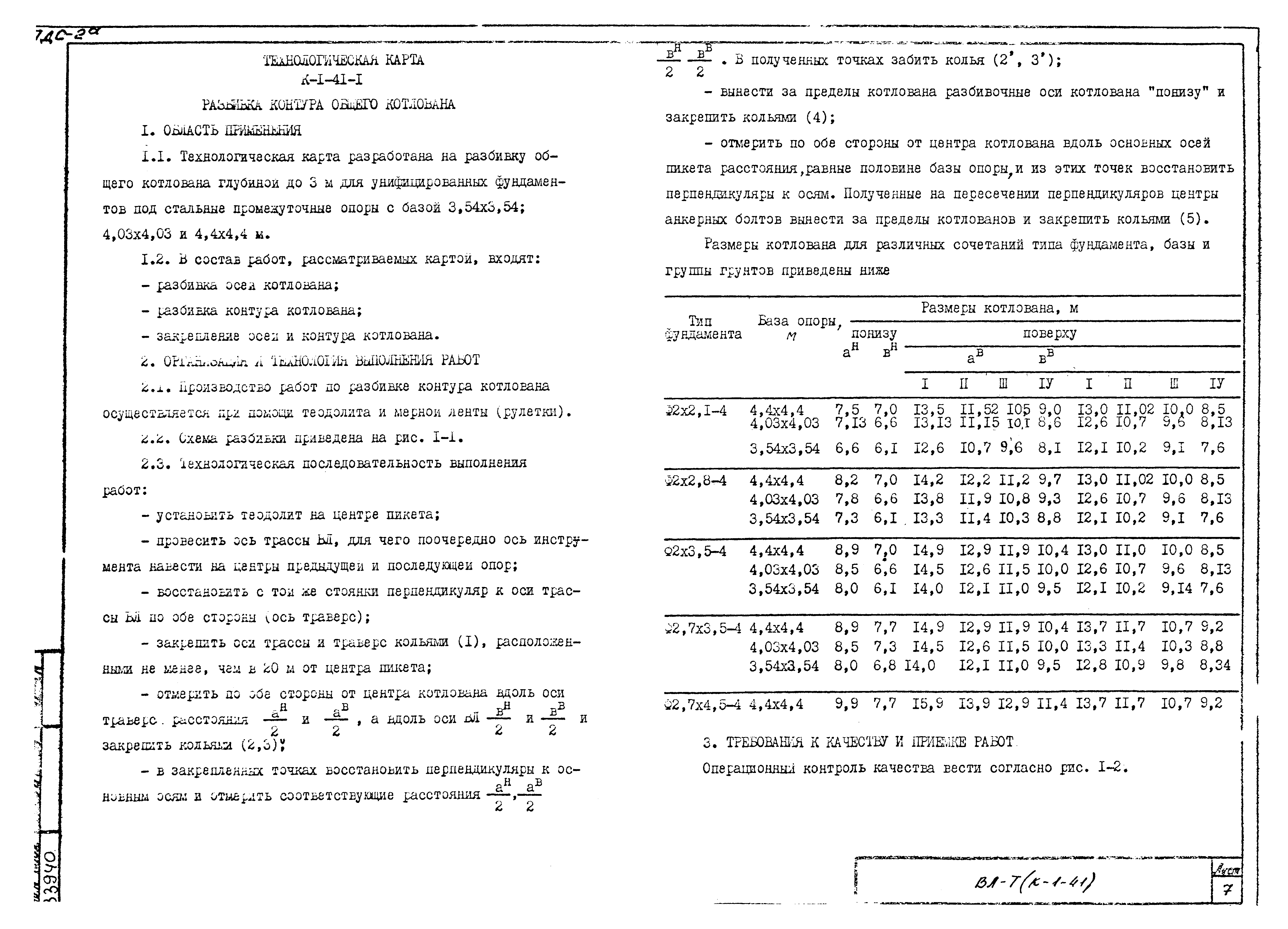 Технологическая карта К-1-41-1