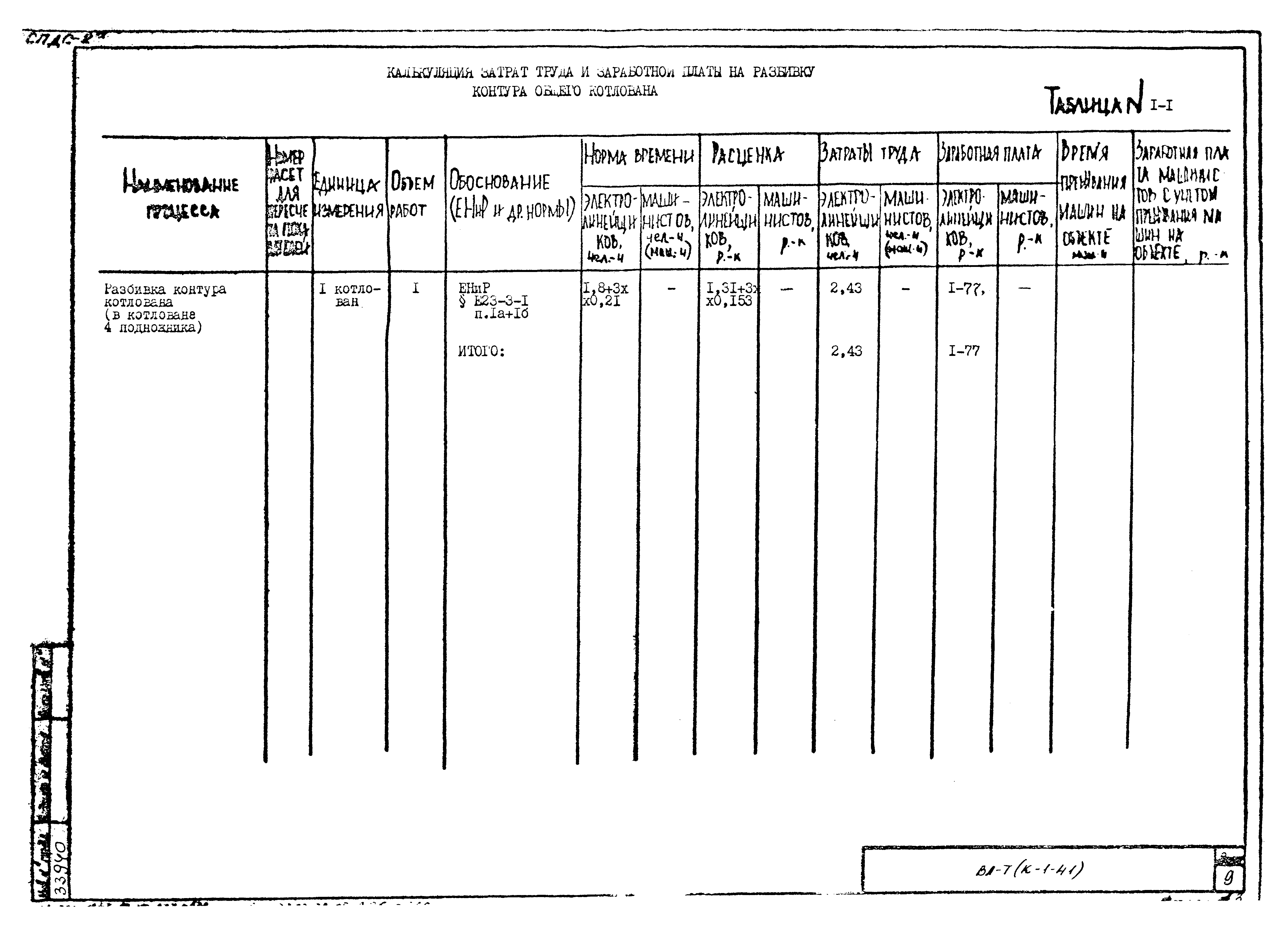 Технологическая карта К-1-41-1