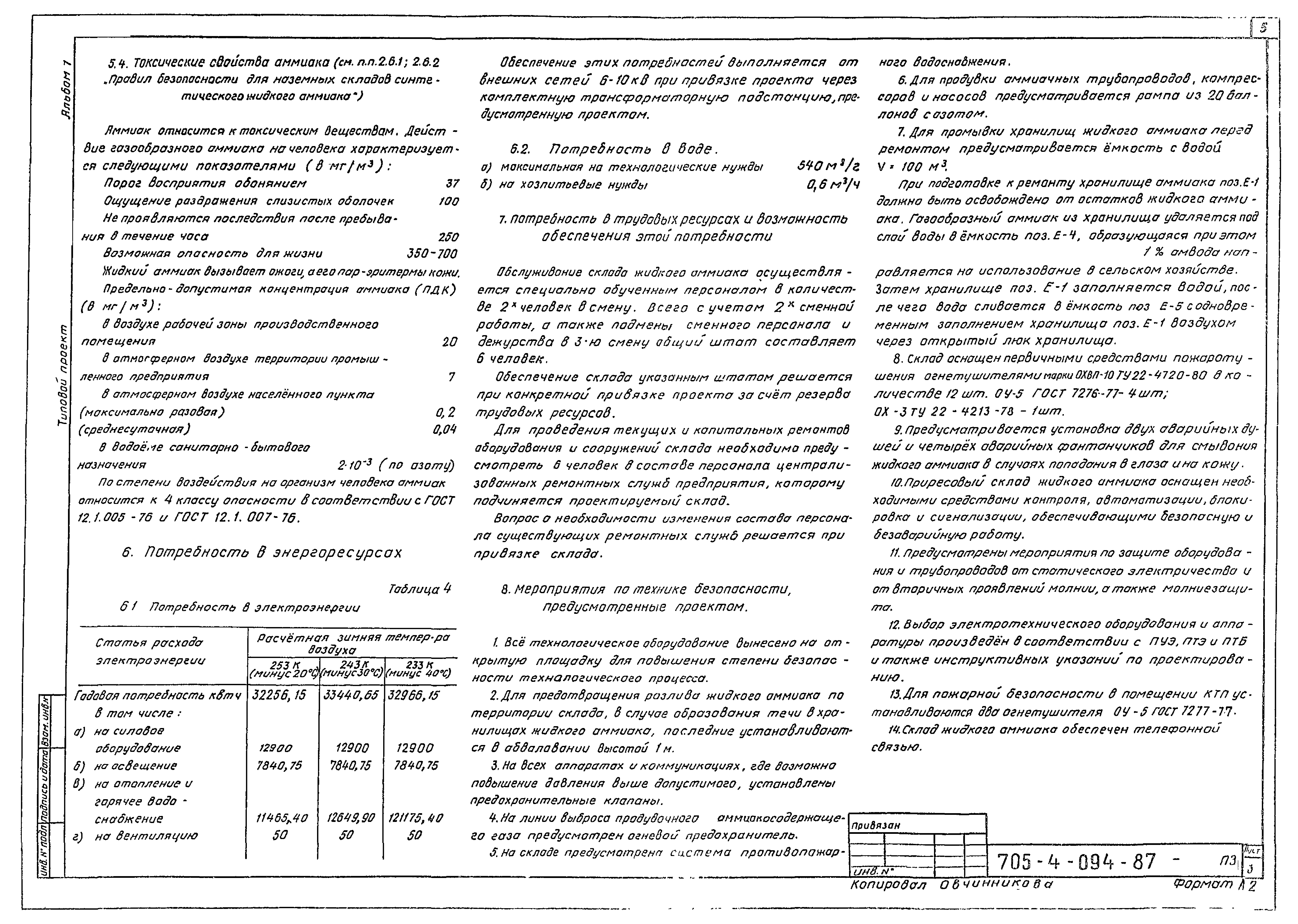 Типовые проектные решения 705-4-094.87