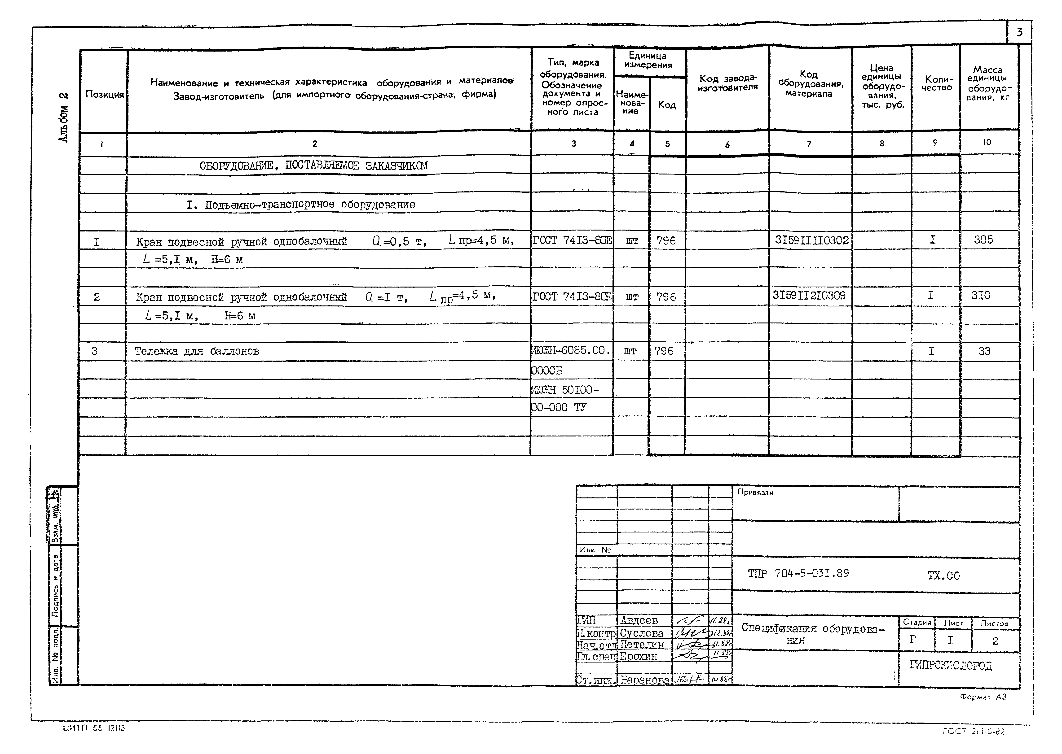 Типовые проектные решения 704-5-031.89