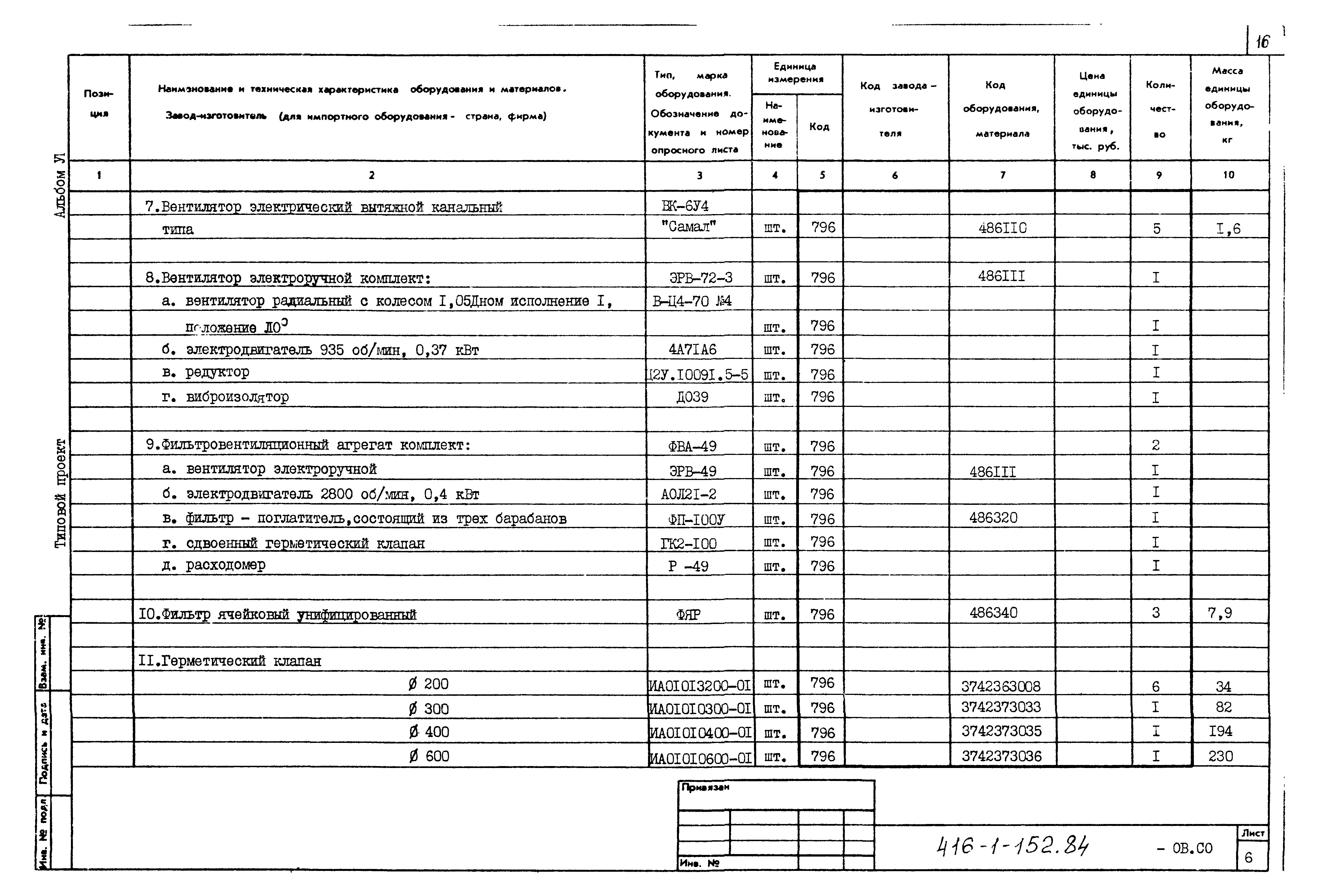 Типовой проект 416-1-152.84