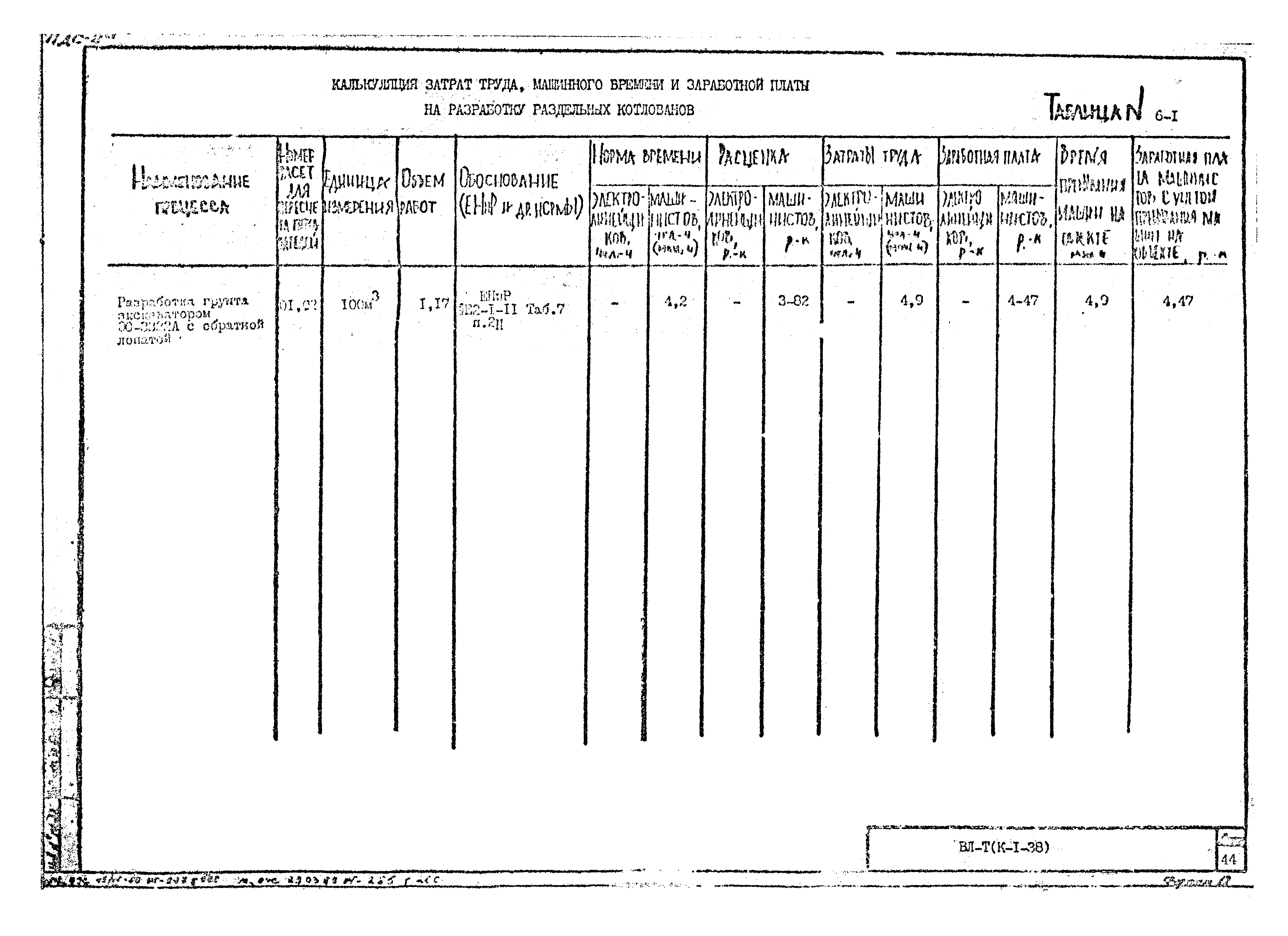 Технологическая карта К-1-38-6