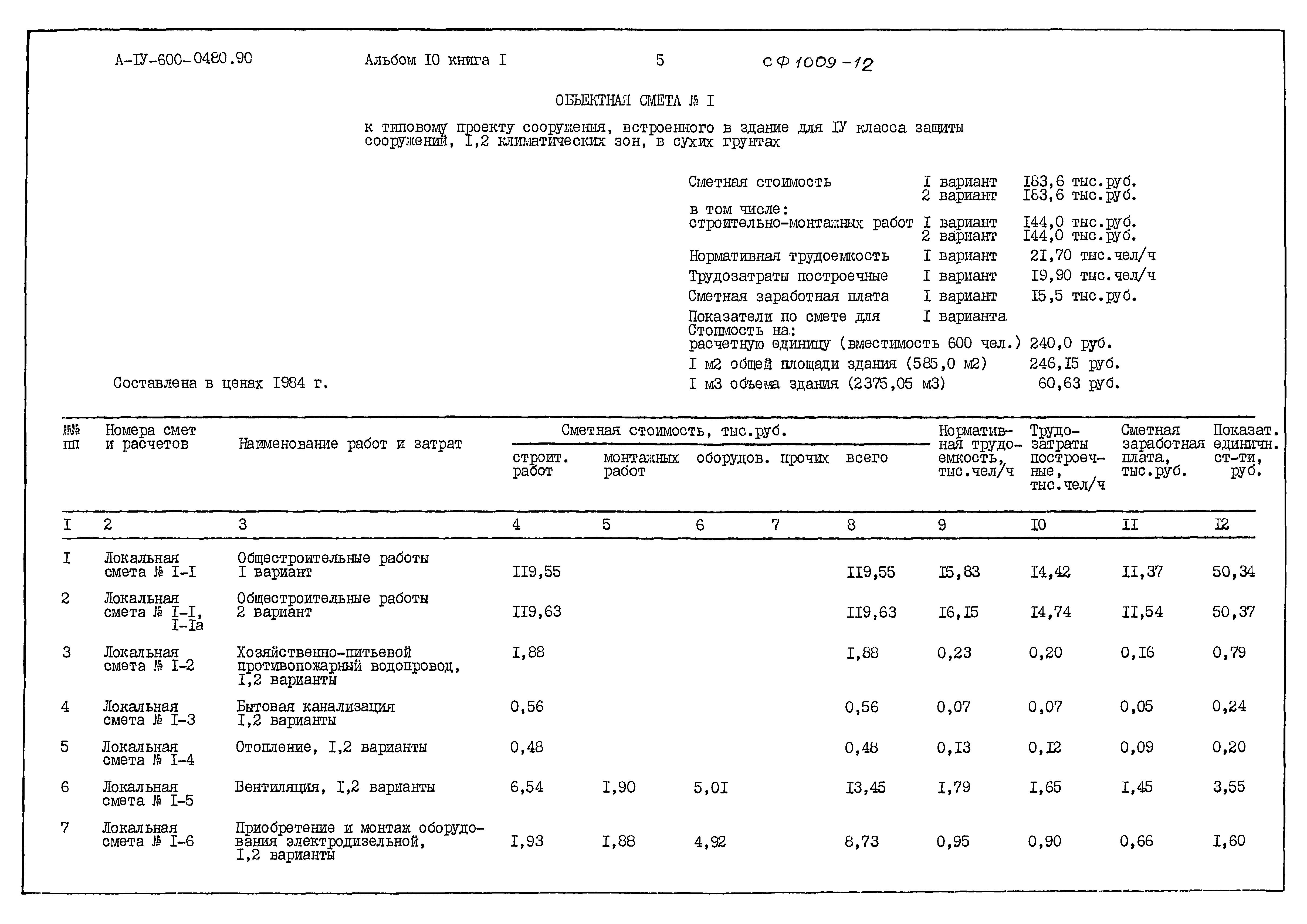 Типовые проектные решения А-IV-600-0480.90