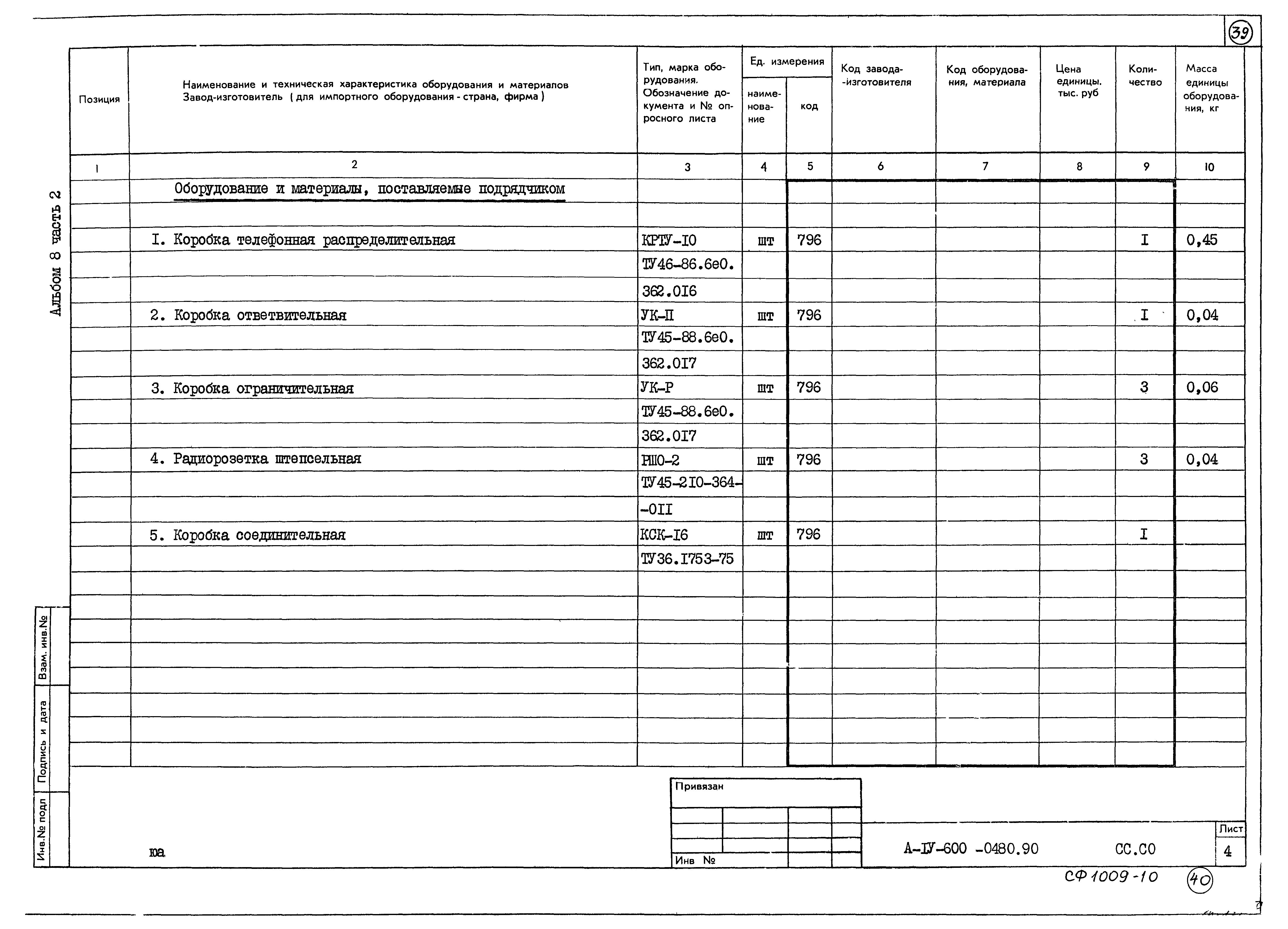 Типовые проектные решения А-IV-600-0480.90