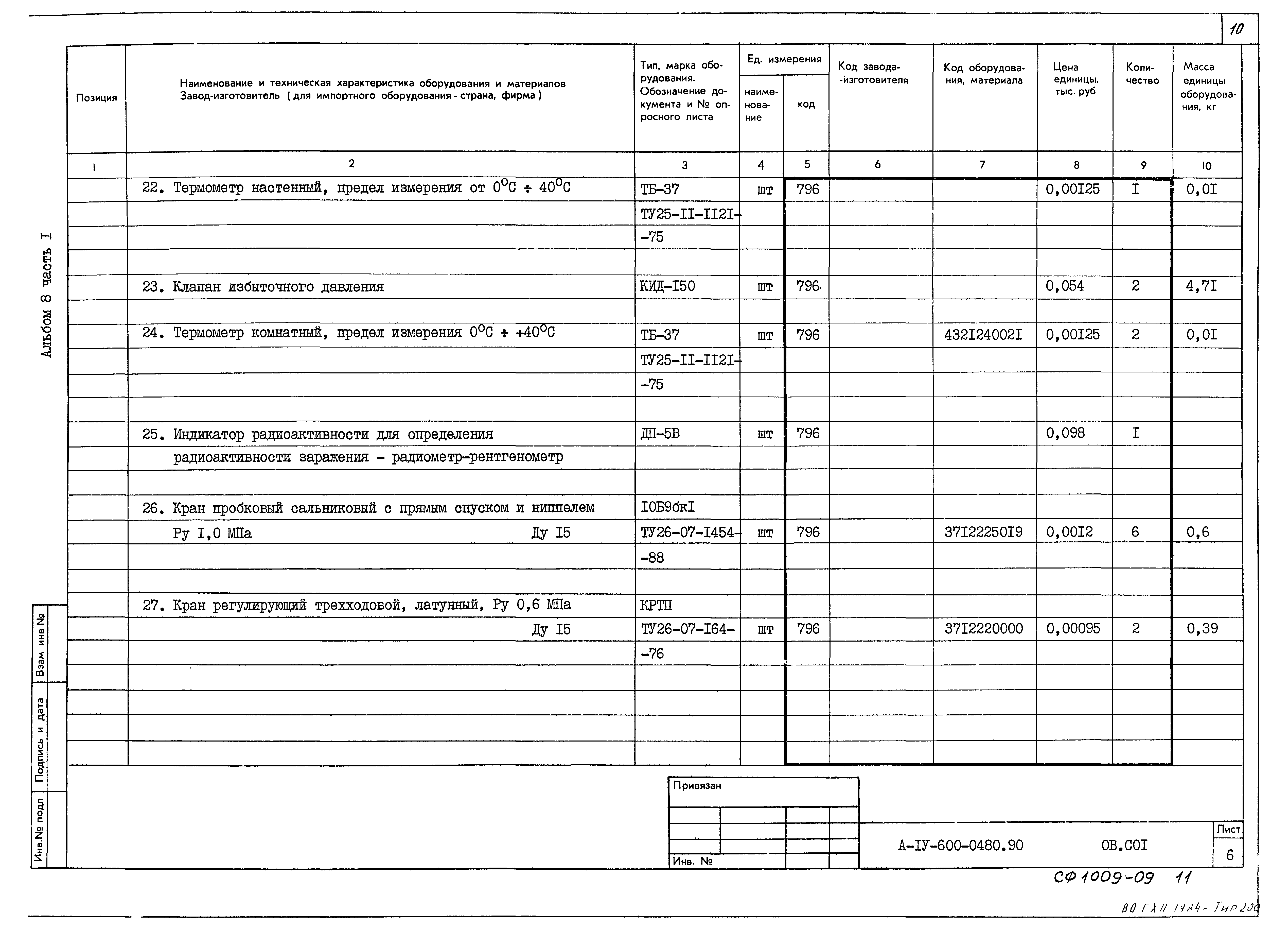 Типовые проектные решения А-IV-600-0480.90