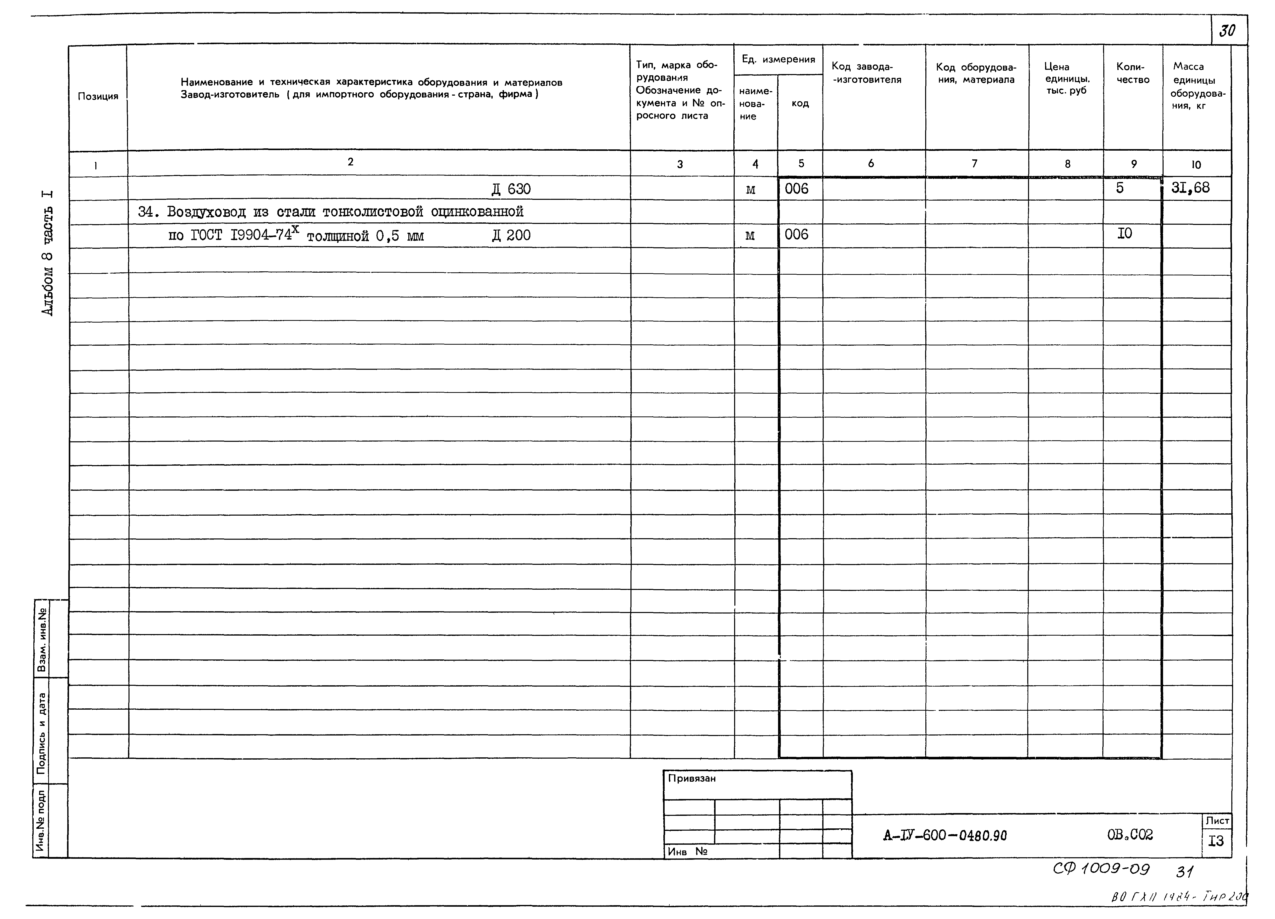 Типовые проектные решения А-IV-600-0480.90