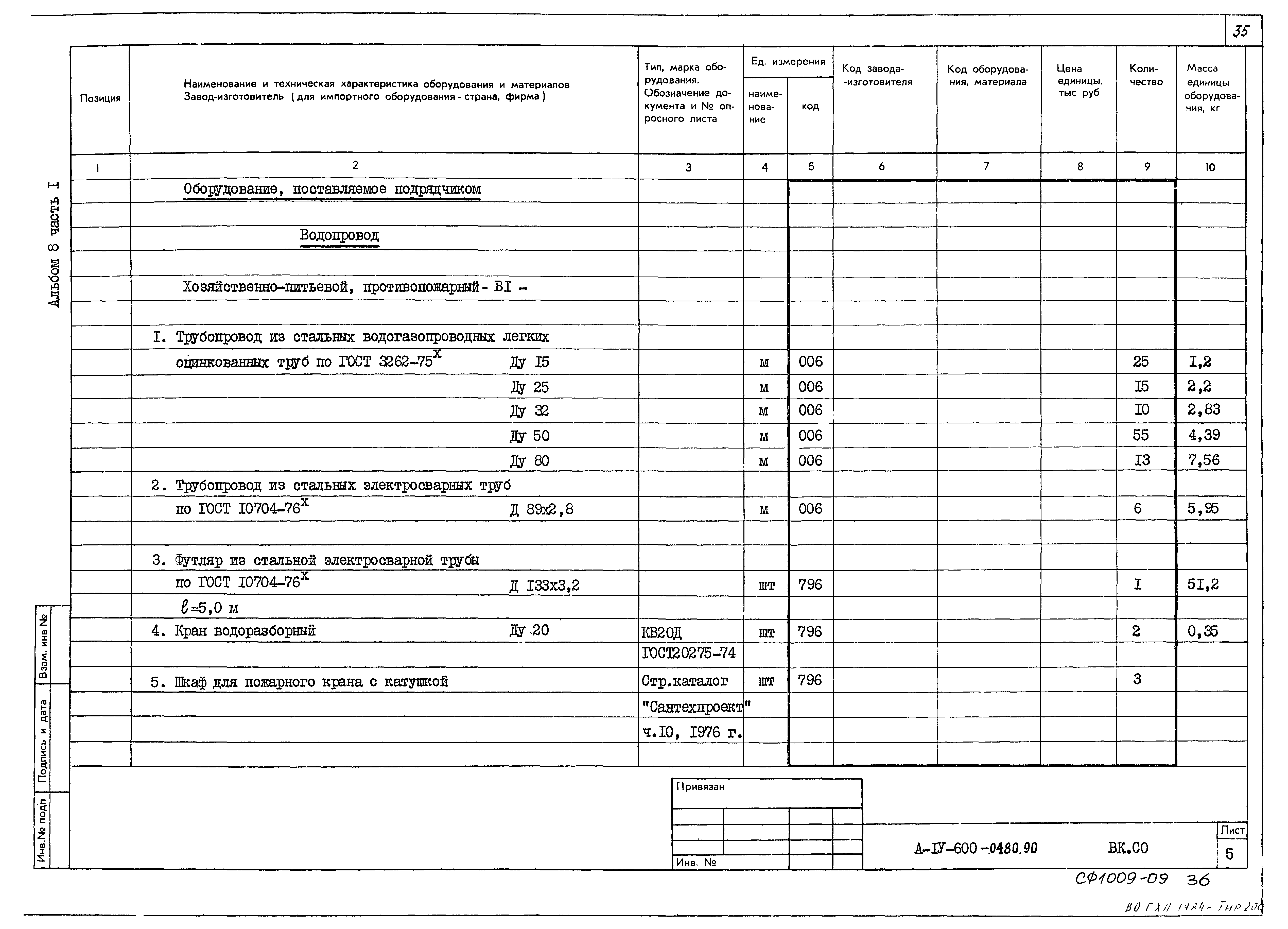 Типовые проектные решения А-IV-600-0480.90