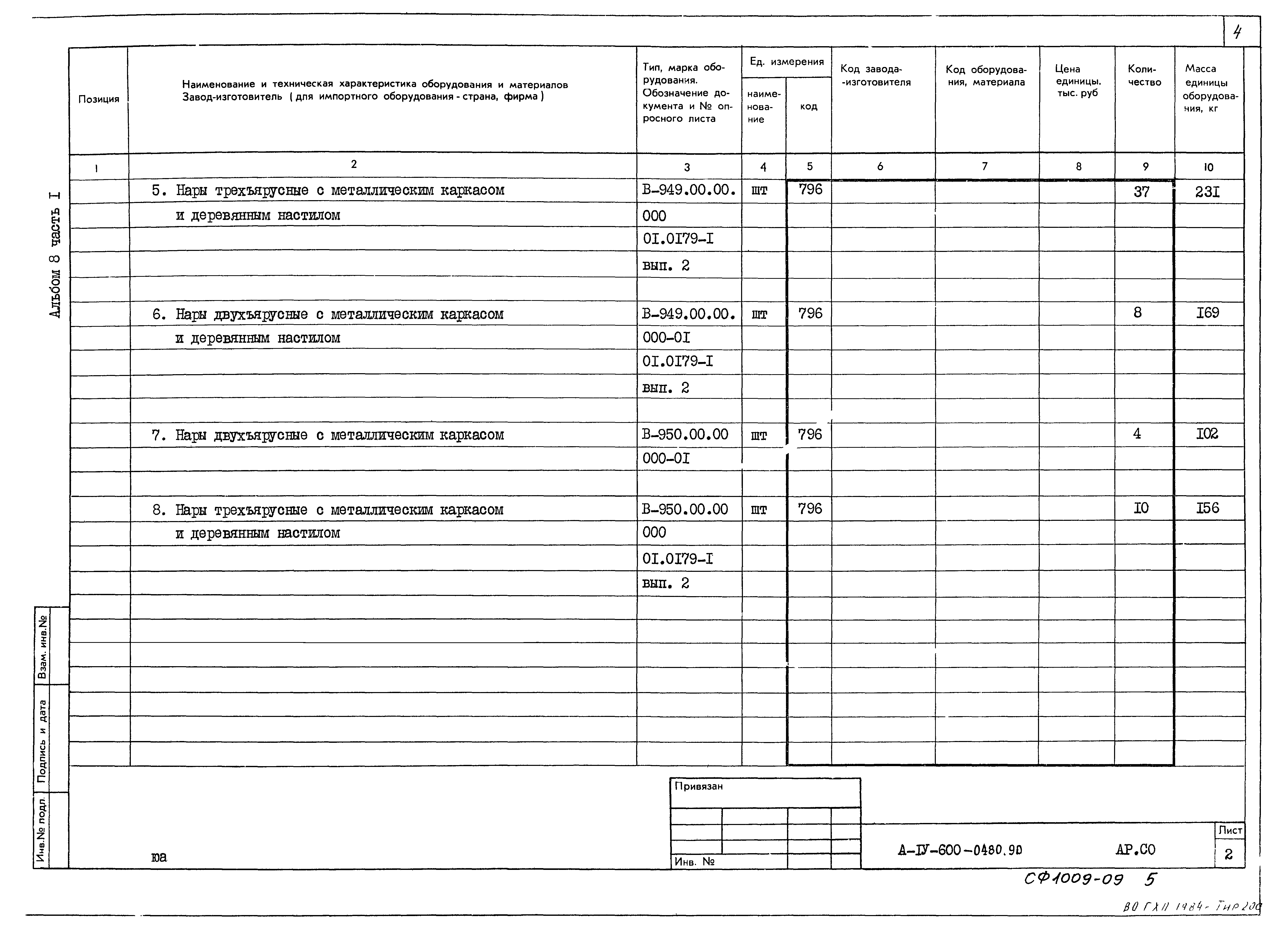 Типовые проектные решения А-IV-600-0480.90