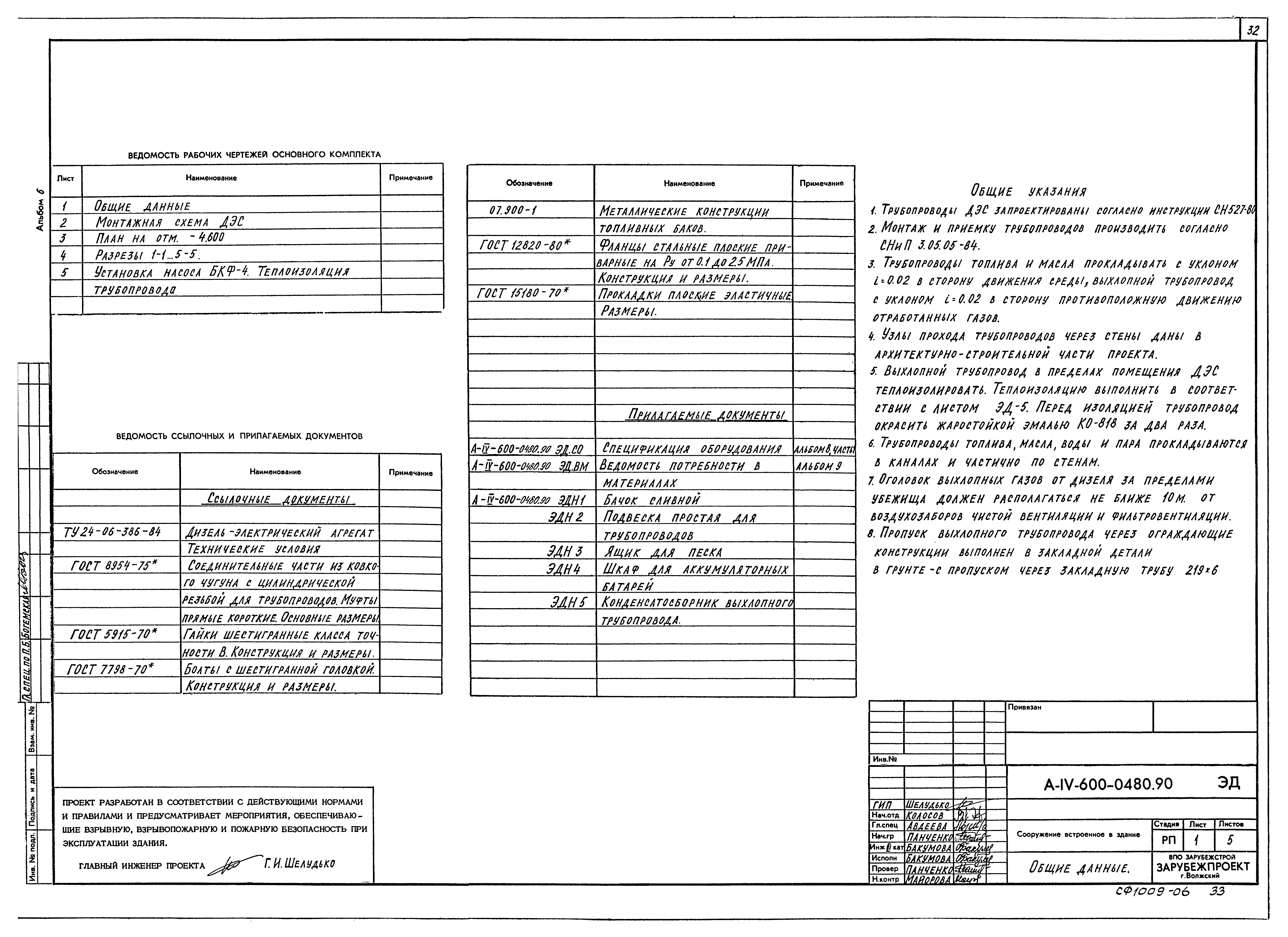 Типовые проектные решения А-IV-600-0480.90