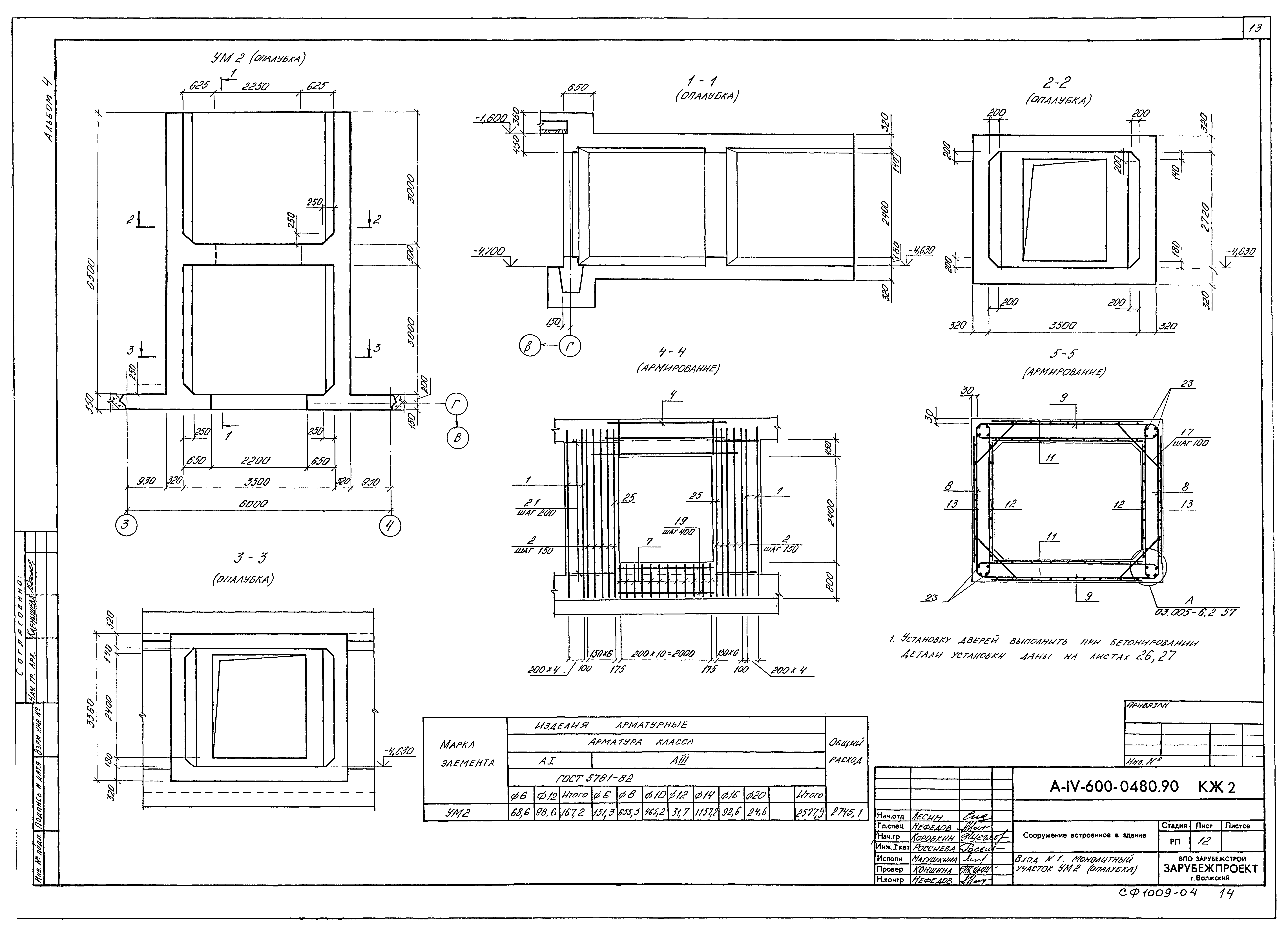 Типовые проектные решения А-IV-600-0480.90