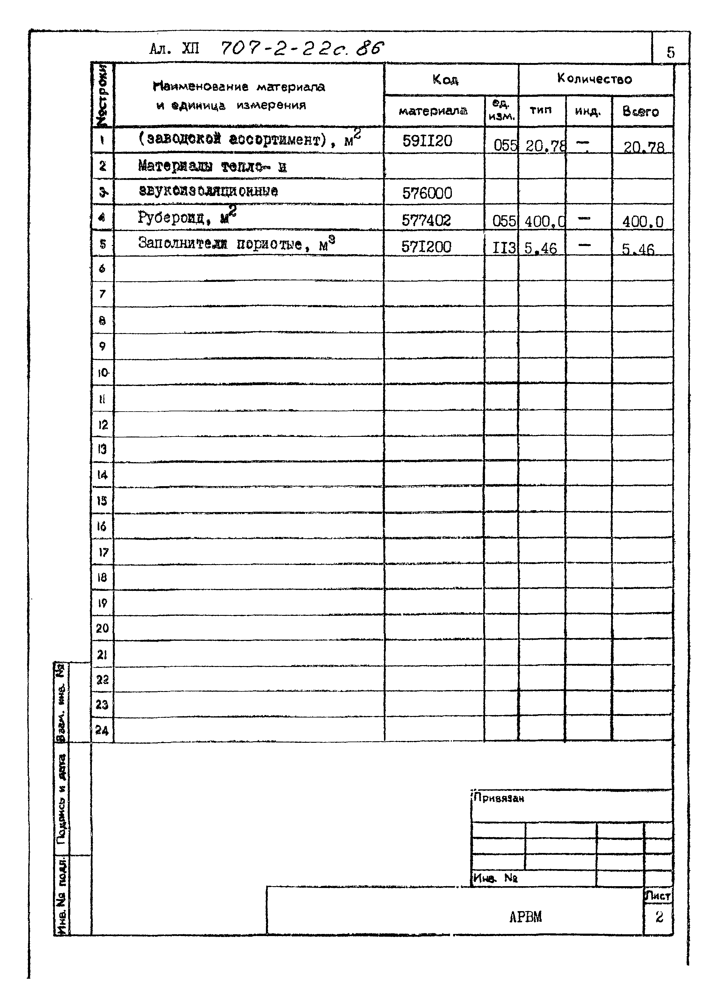 Типовой проект 707-2-22с.86