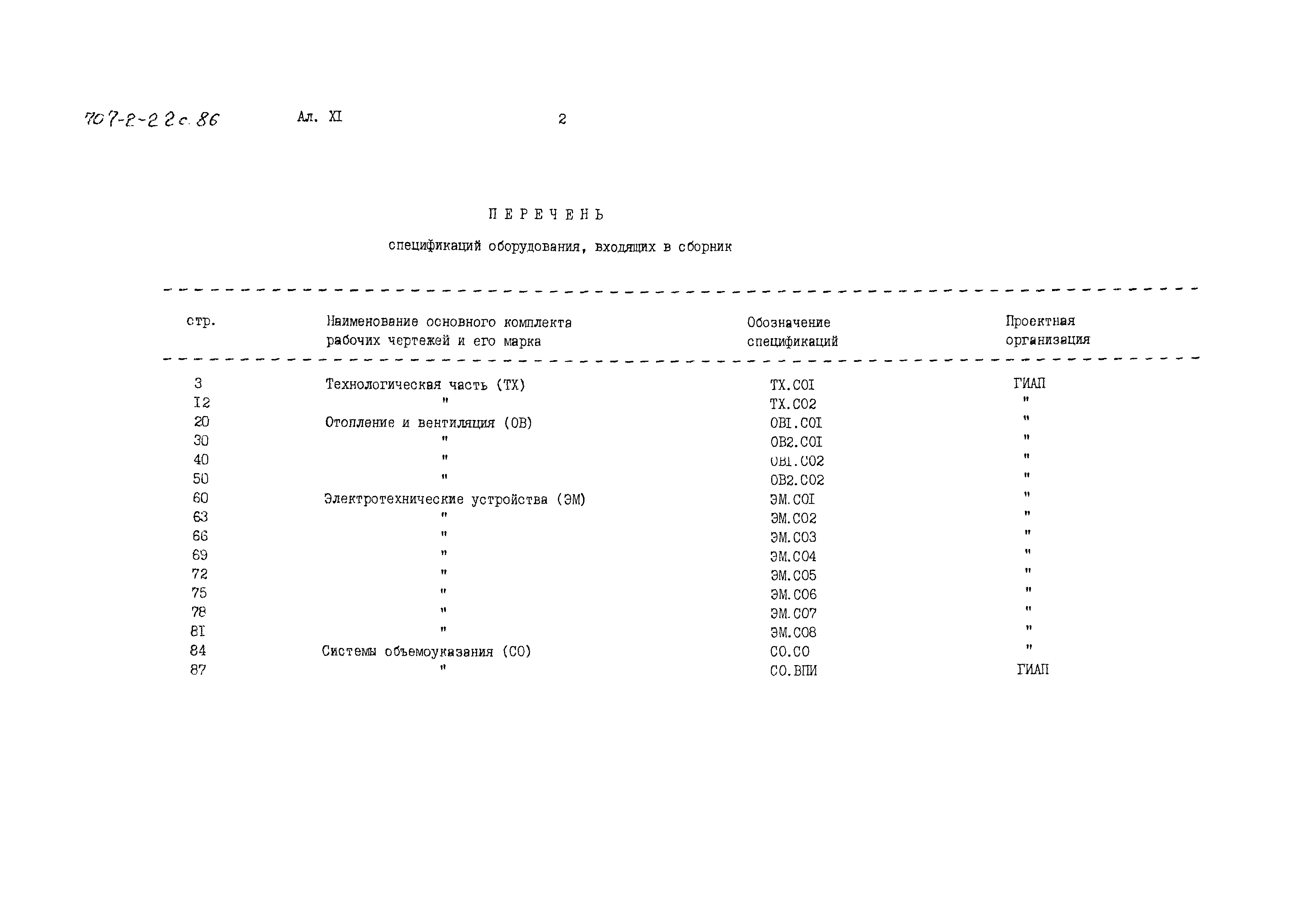 Типовой проект 707-2-22с.86