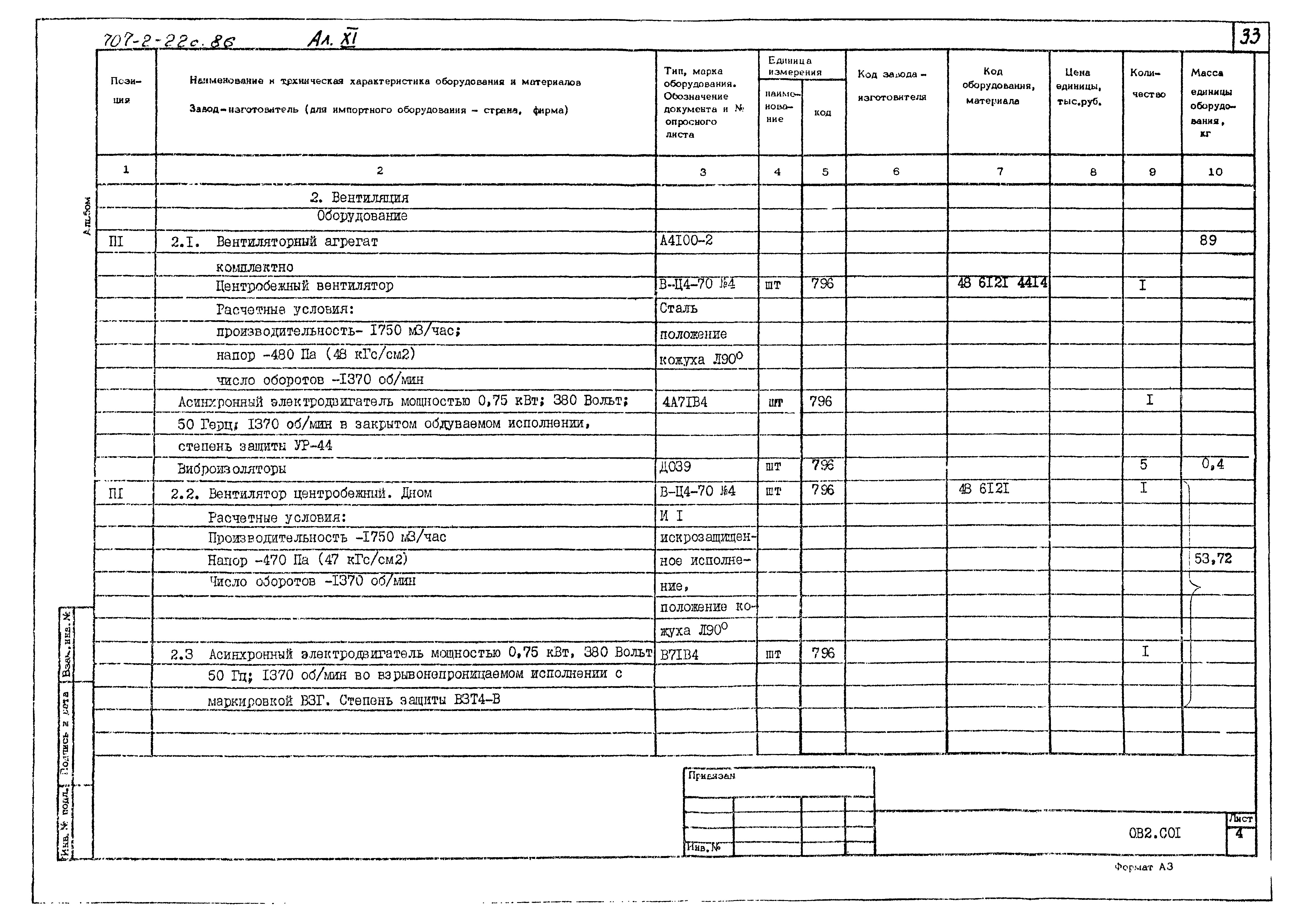 Типовой проект 707-2-22с.86