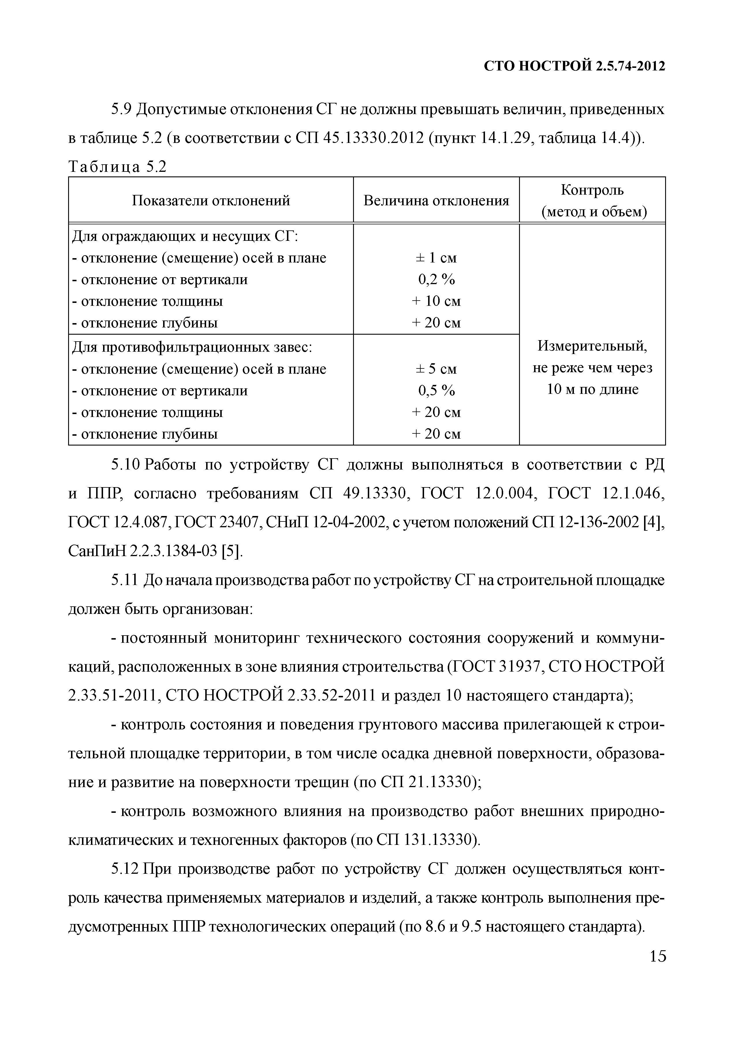 СТО НОСТРОЙ 2.5.74-2012