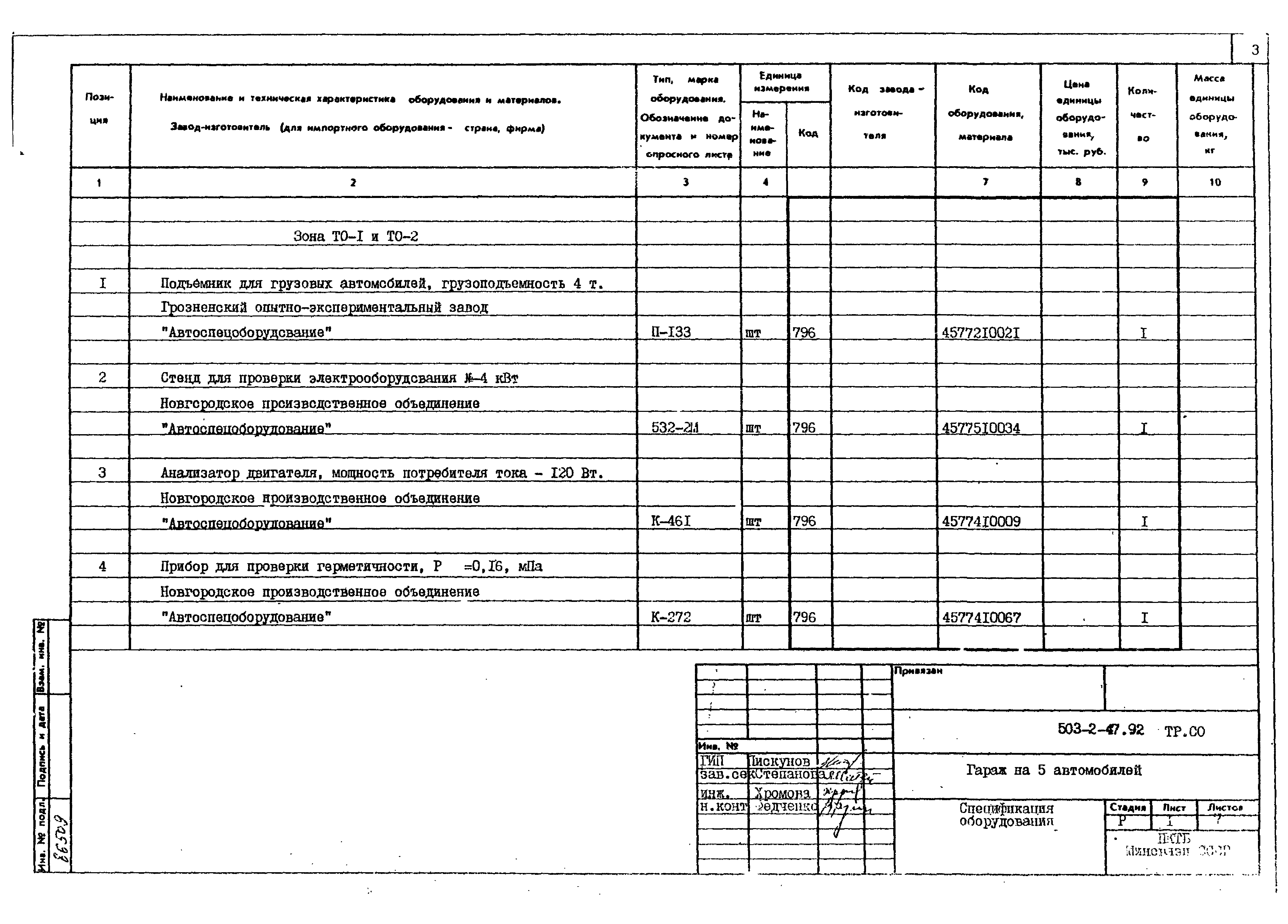 Типовой проект 503-2-47.92