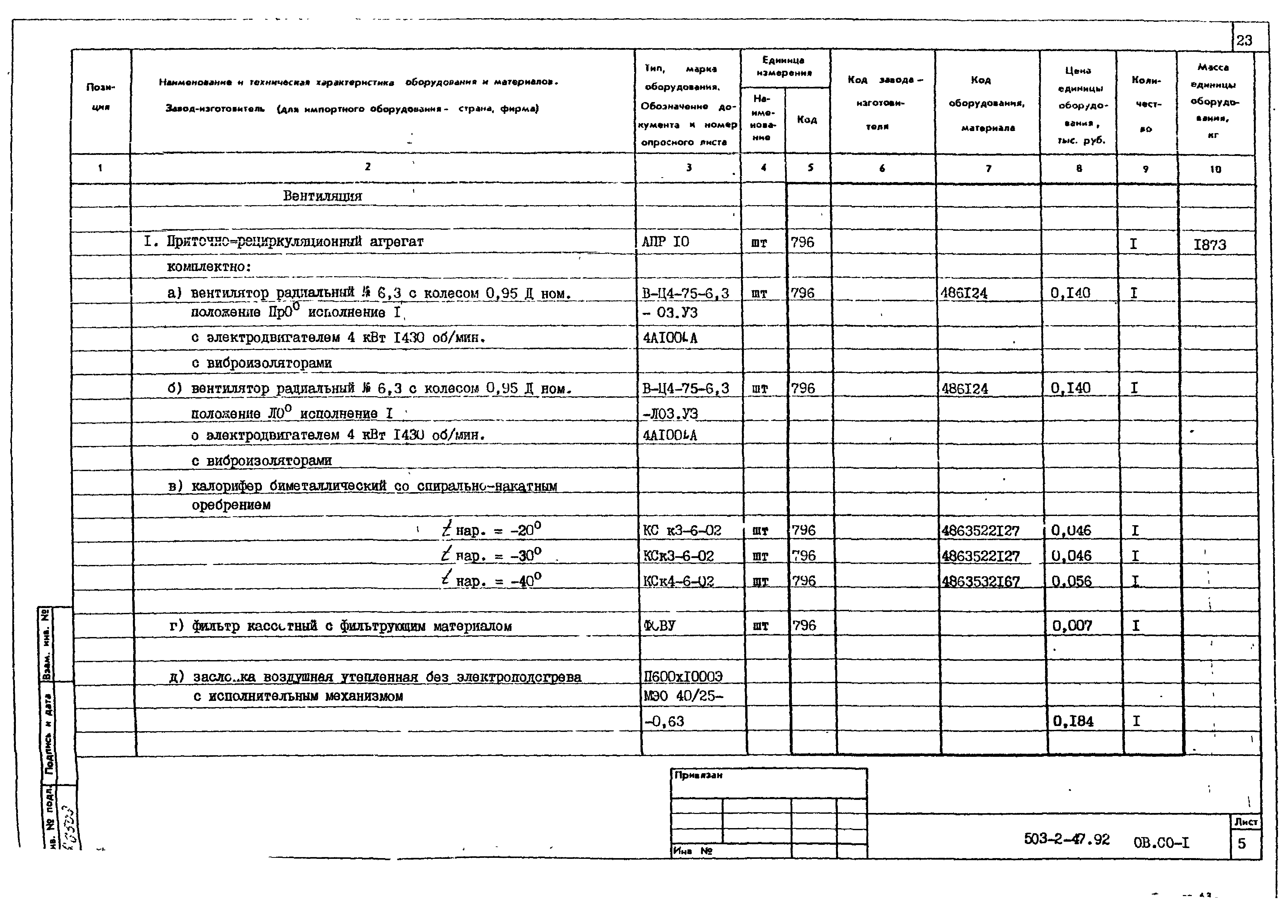 Типовой проект 503-2-47.92