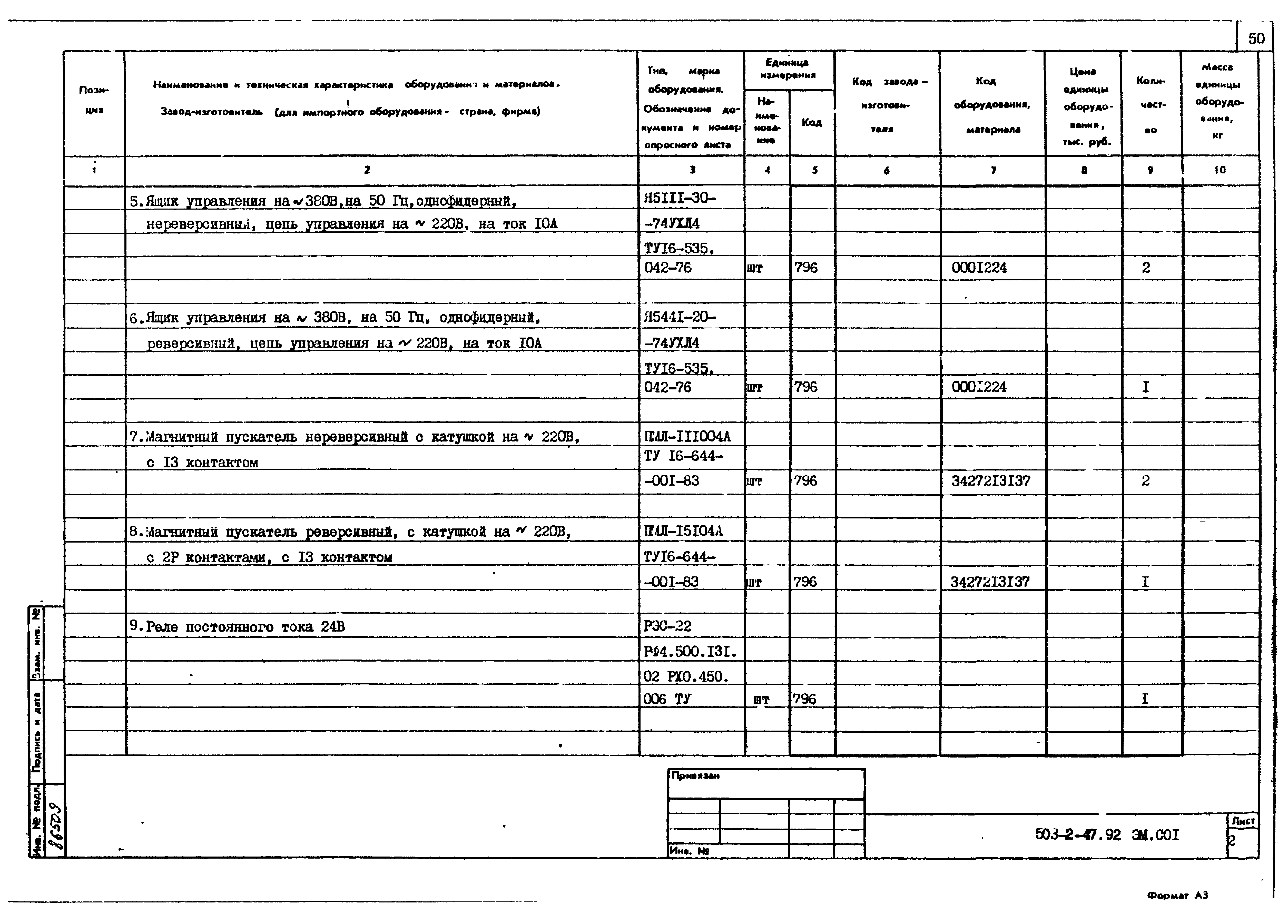 Типовой проект 503-2-47.92