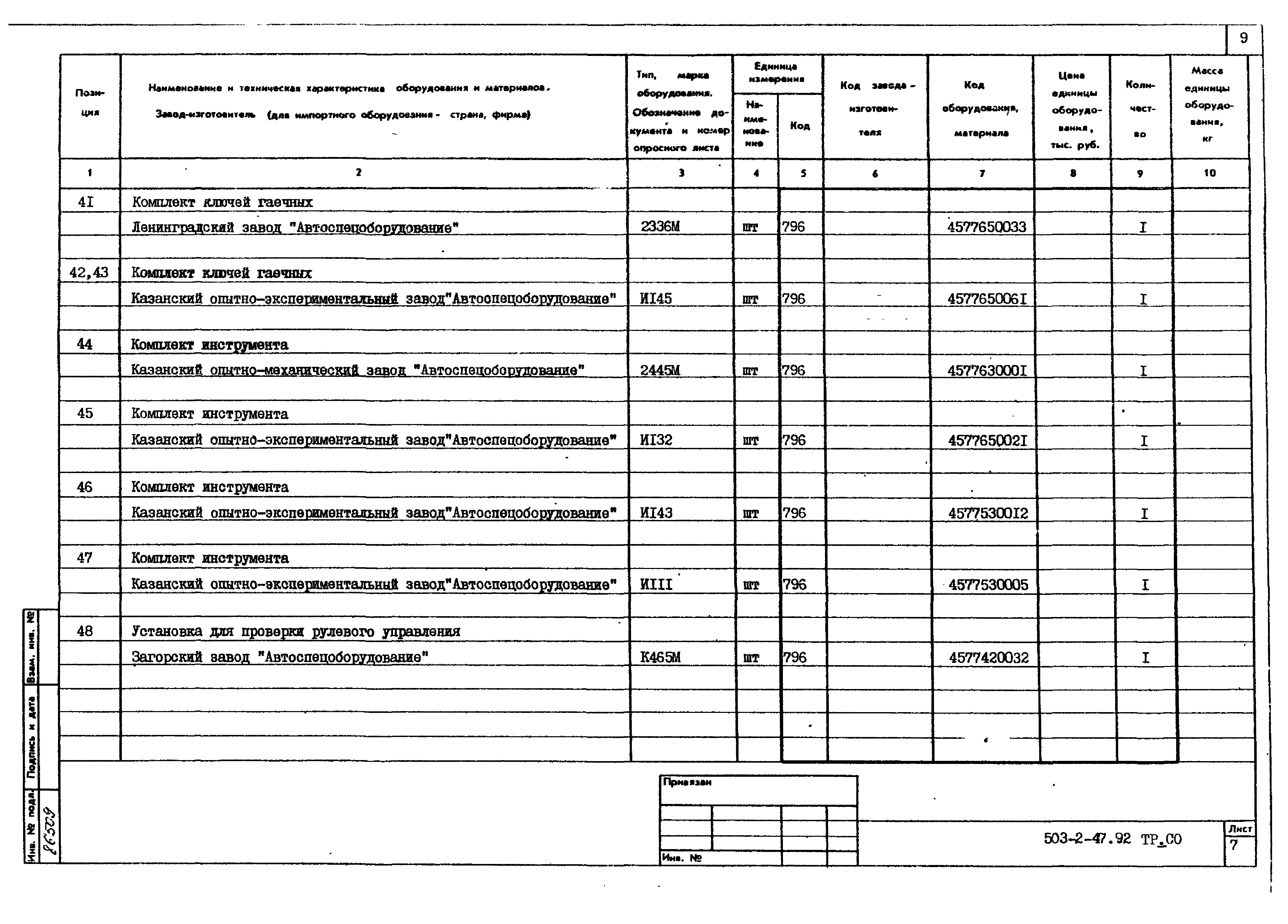 Типовой проект 503-2-47.92