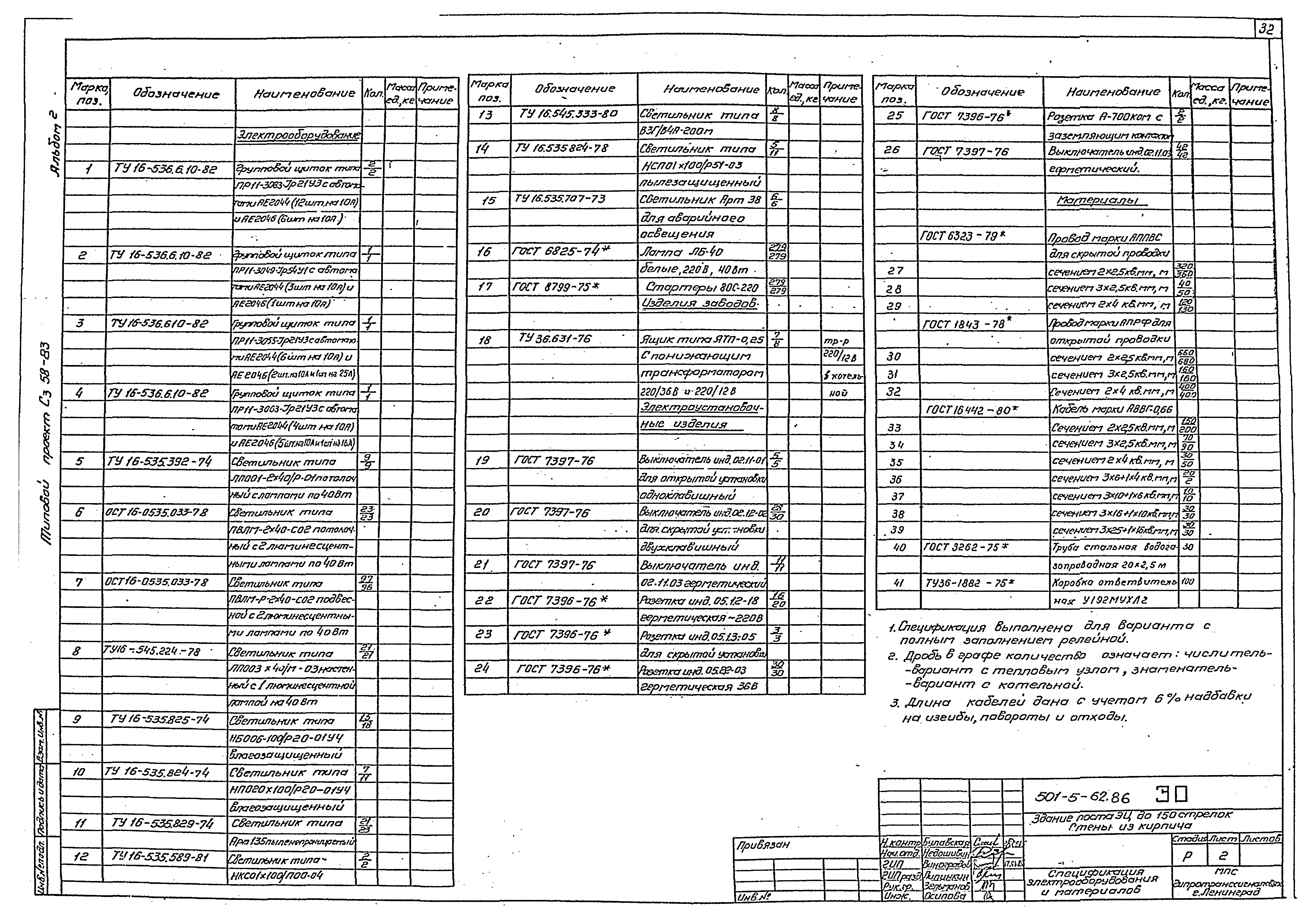 Типовой проект 501-5-62.86