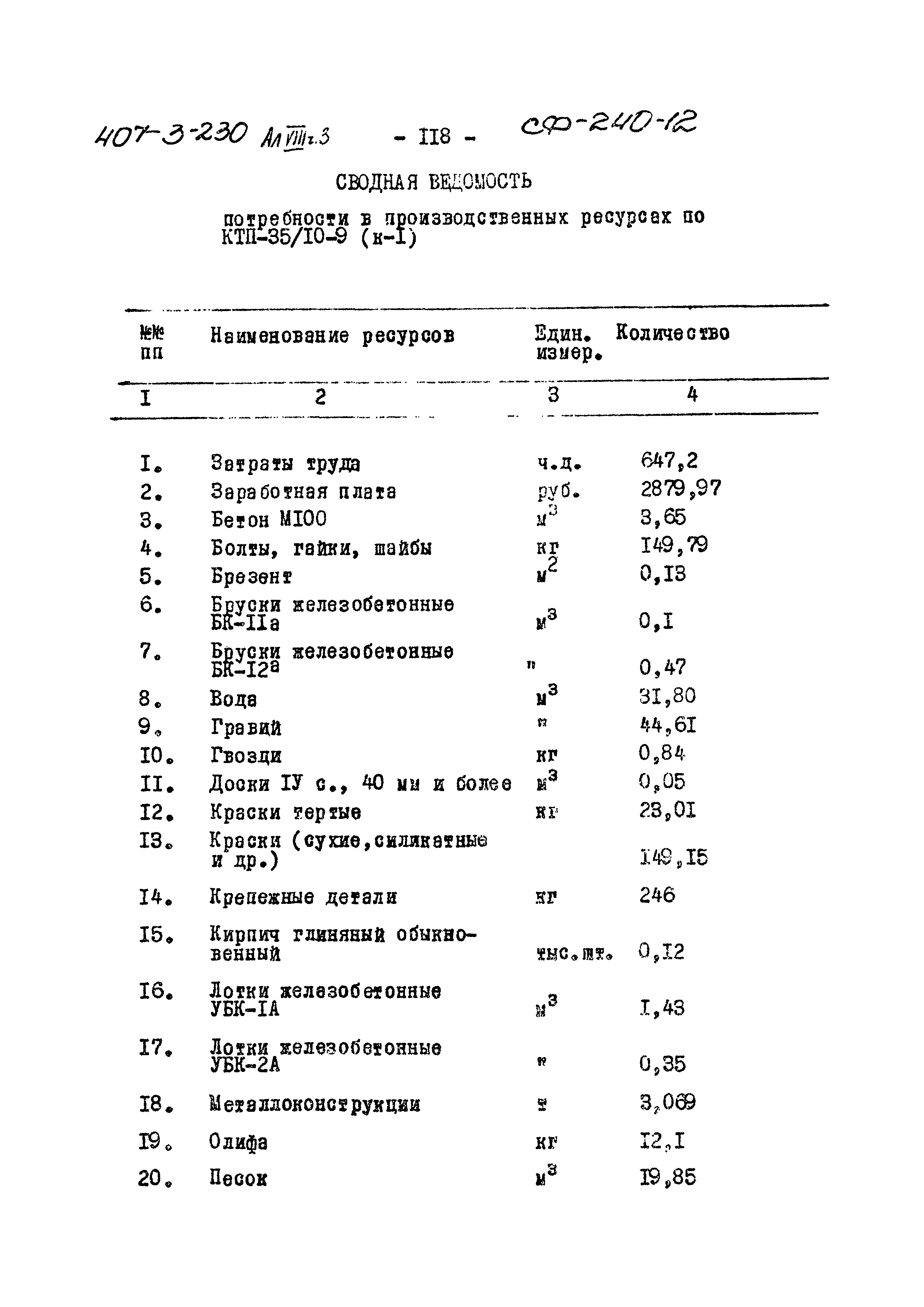 Типовой проект 407-3-230