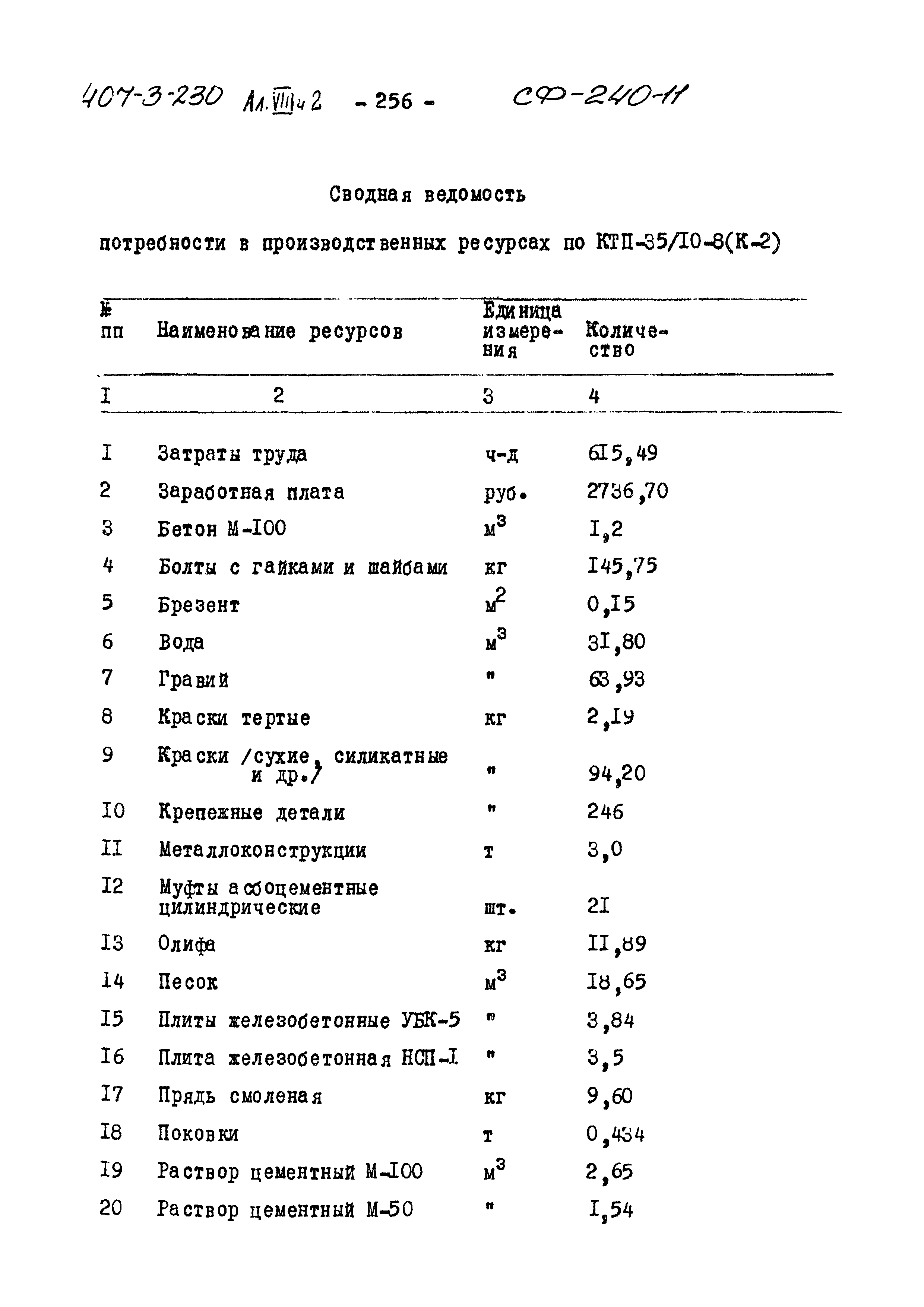 Типовой проект 407-3-230