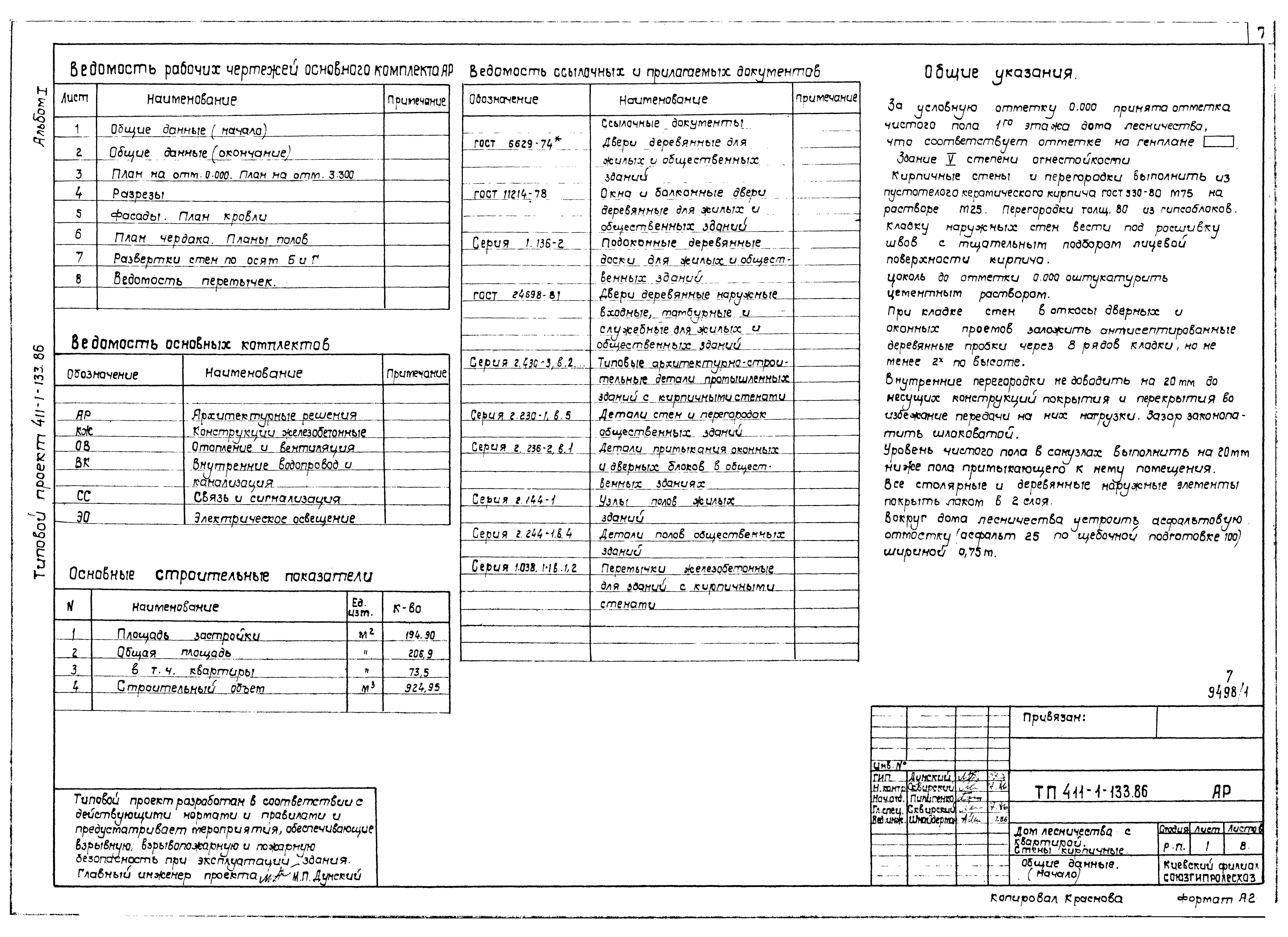 Типовой проект 411-1-133.86