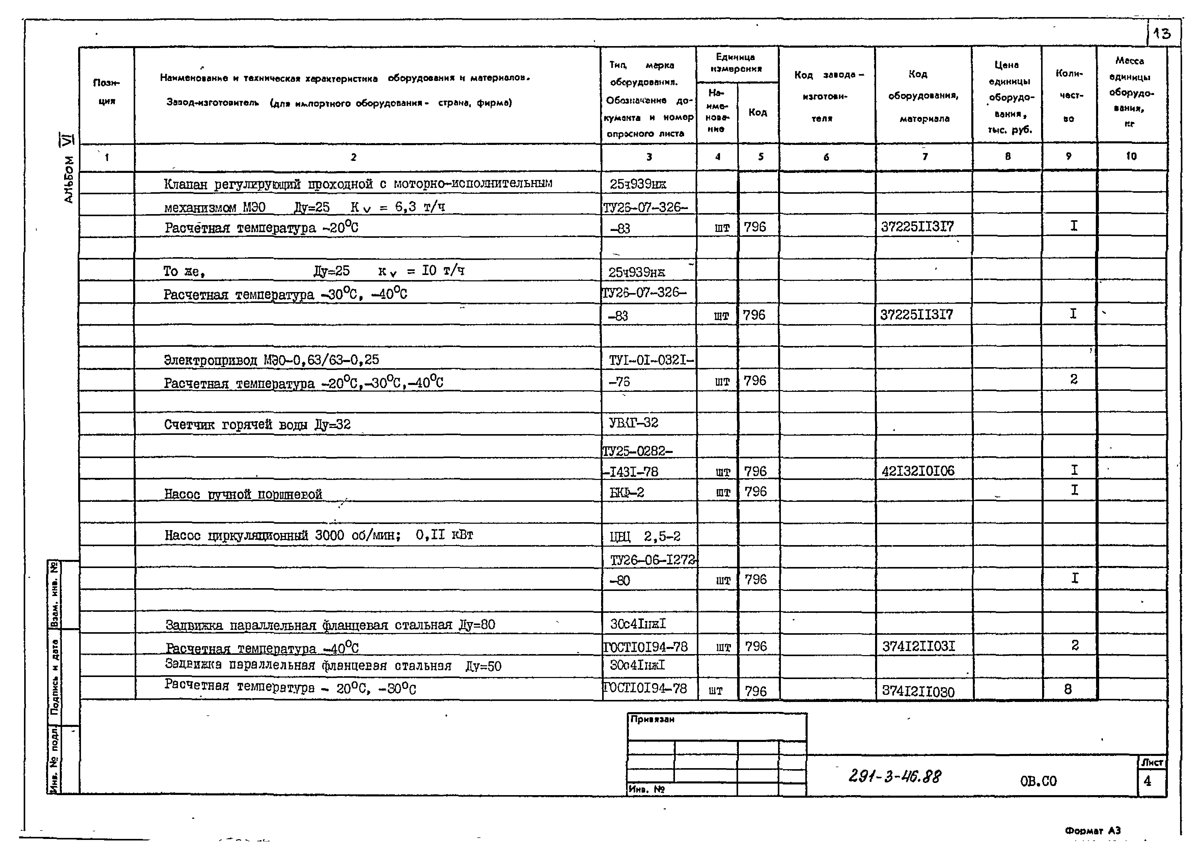 Типовой проект 291-3-46.88