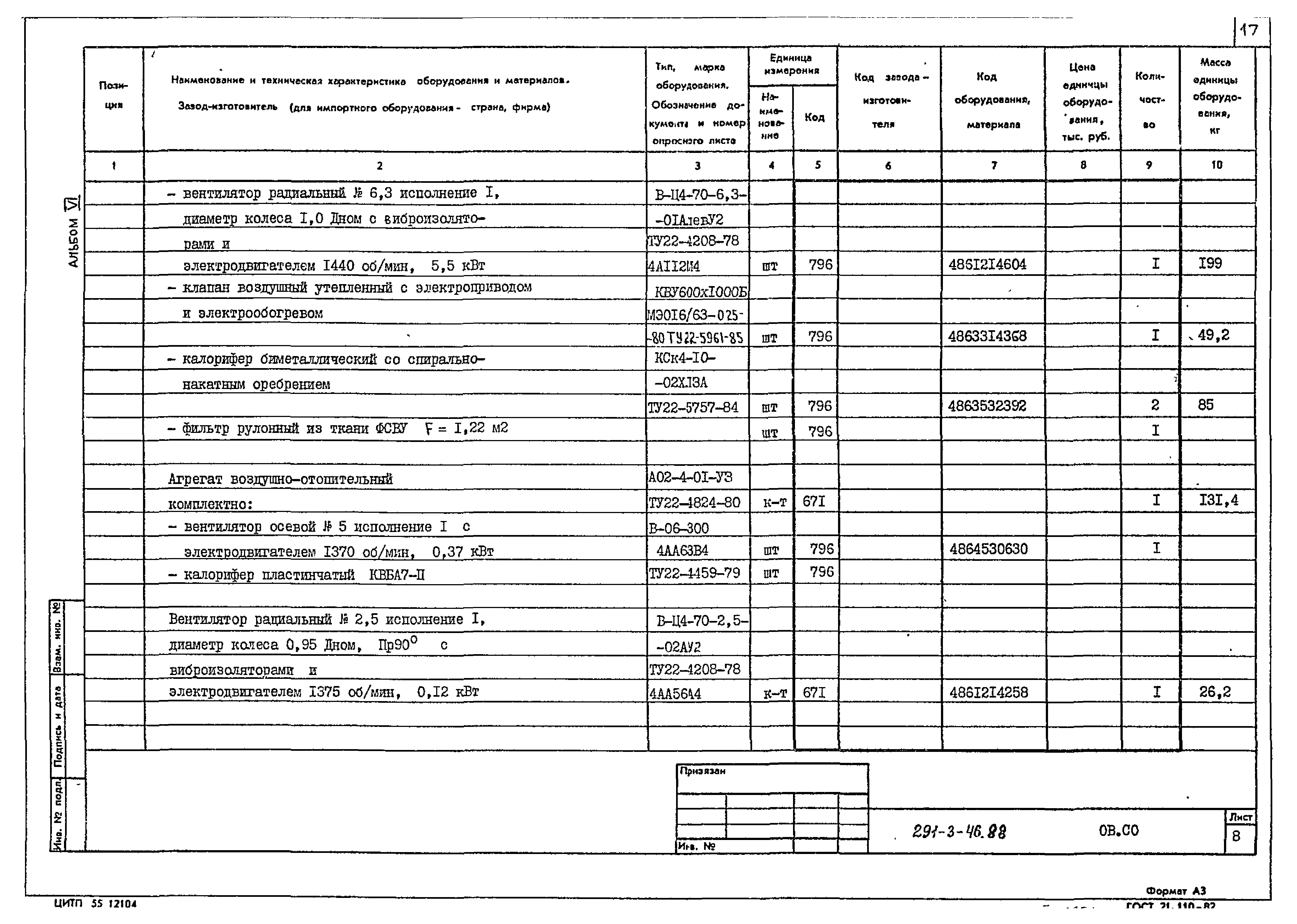 Типовой проект 291-3-46.88