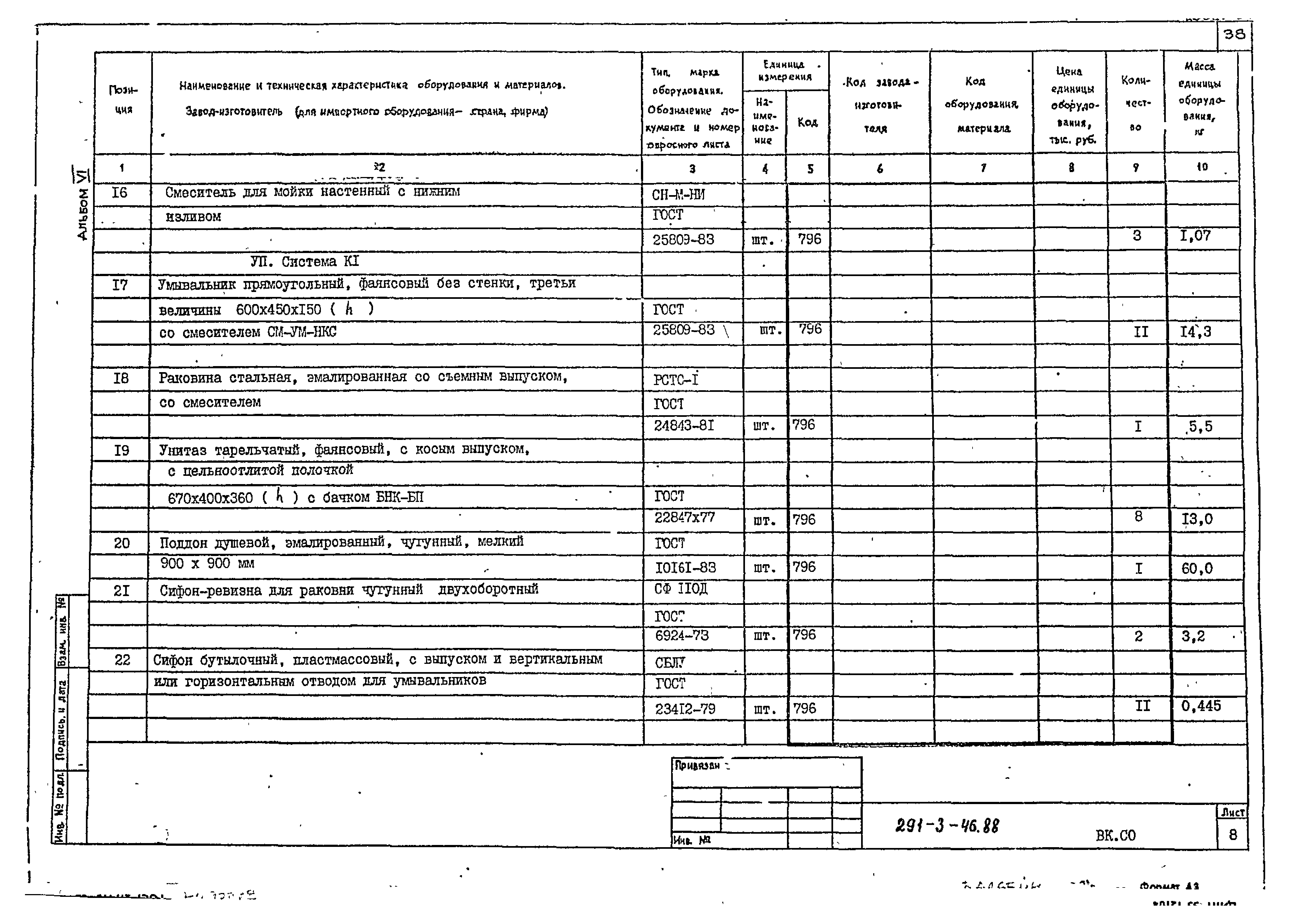 Типовой проект 291-3-46.88