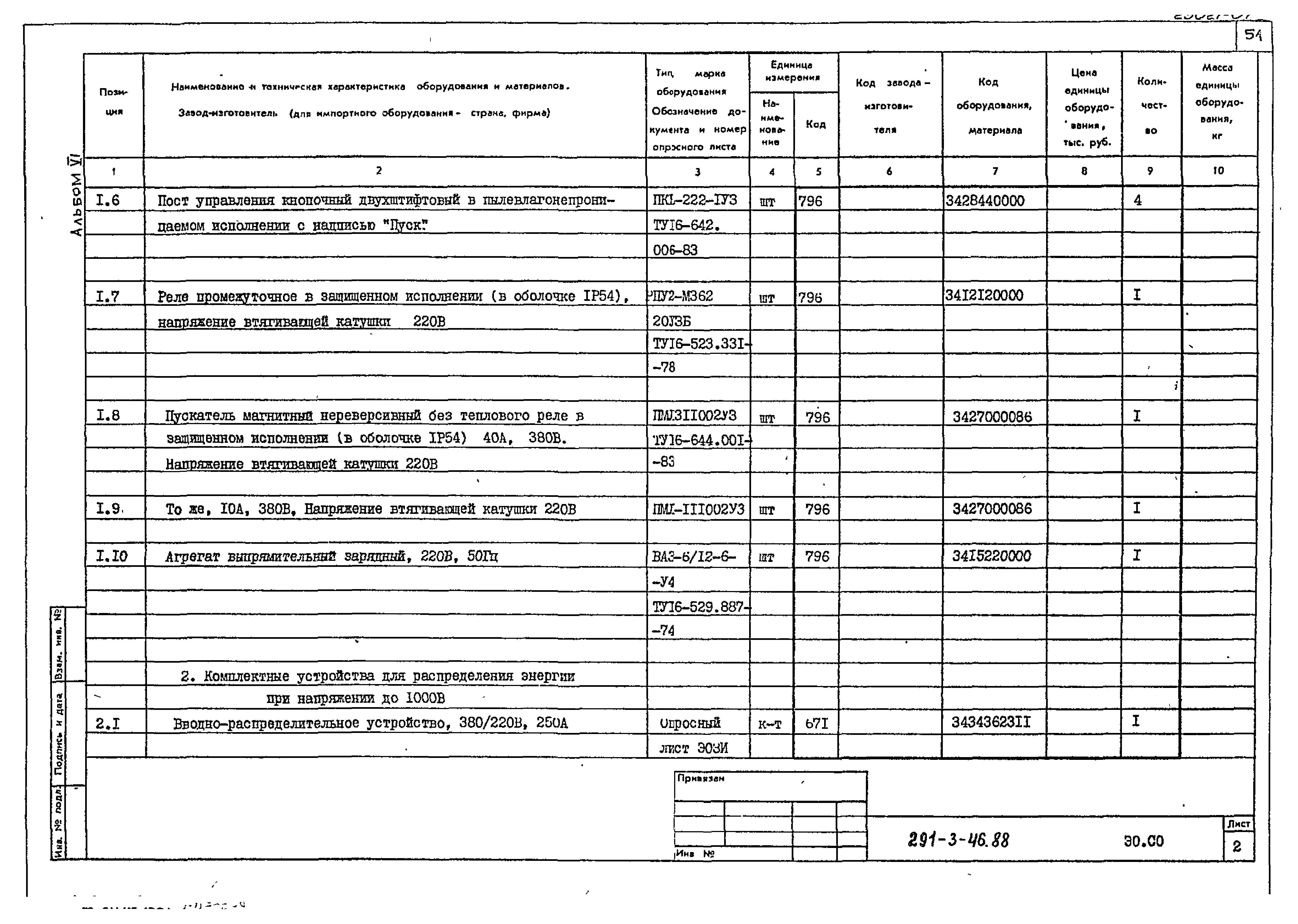 Типовой проект 291-3-46.88