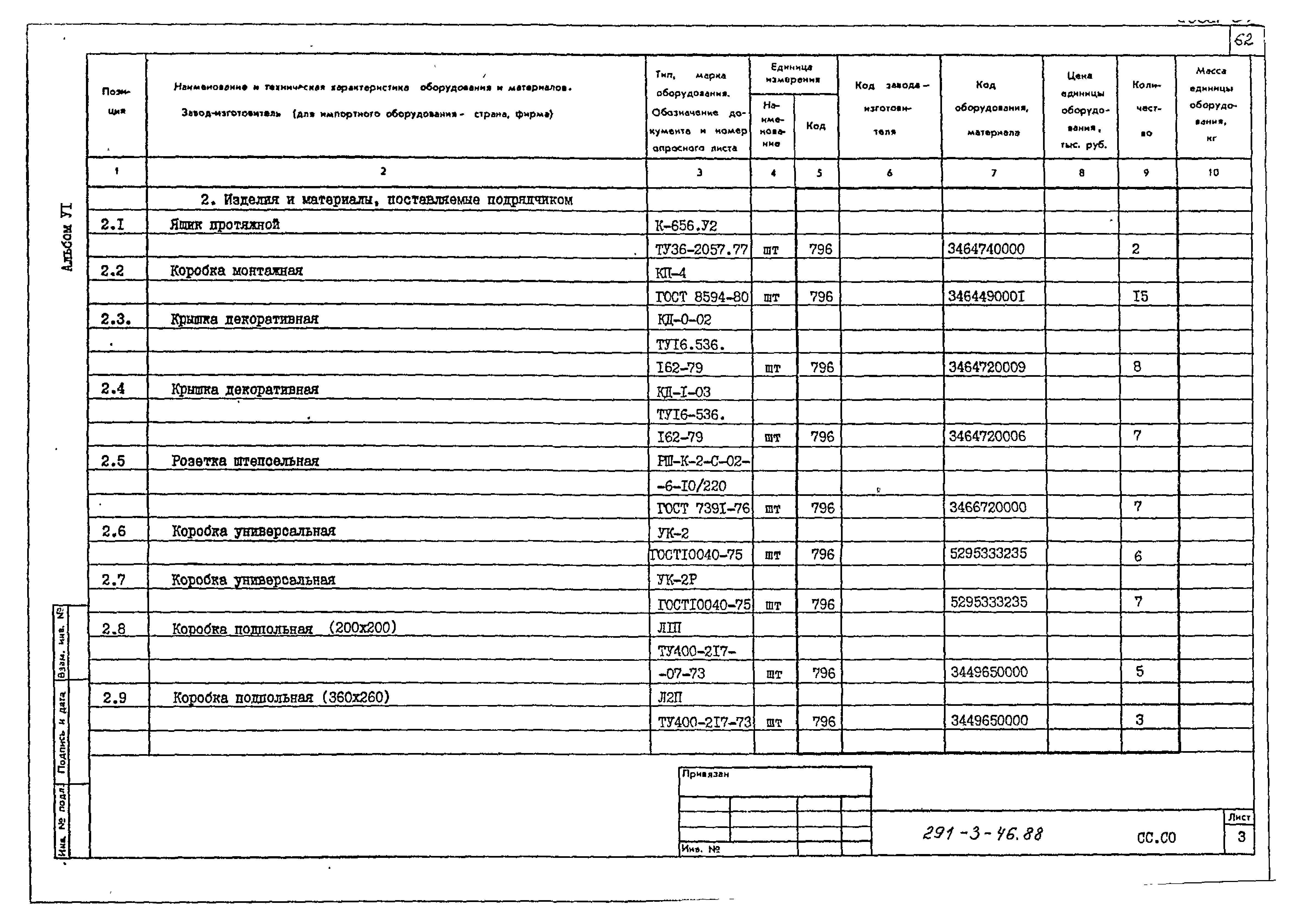 Типовой проект 291-3-46.88