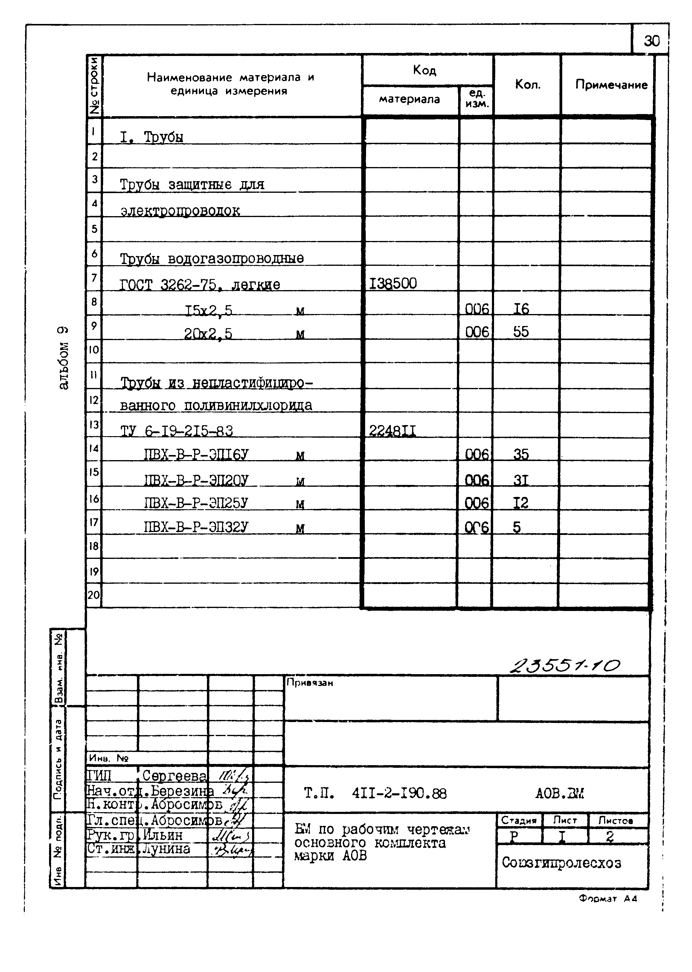 Типовой проект 411-2-190.88