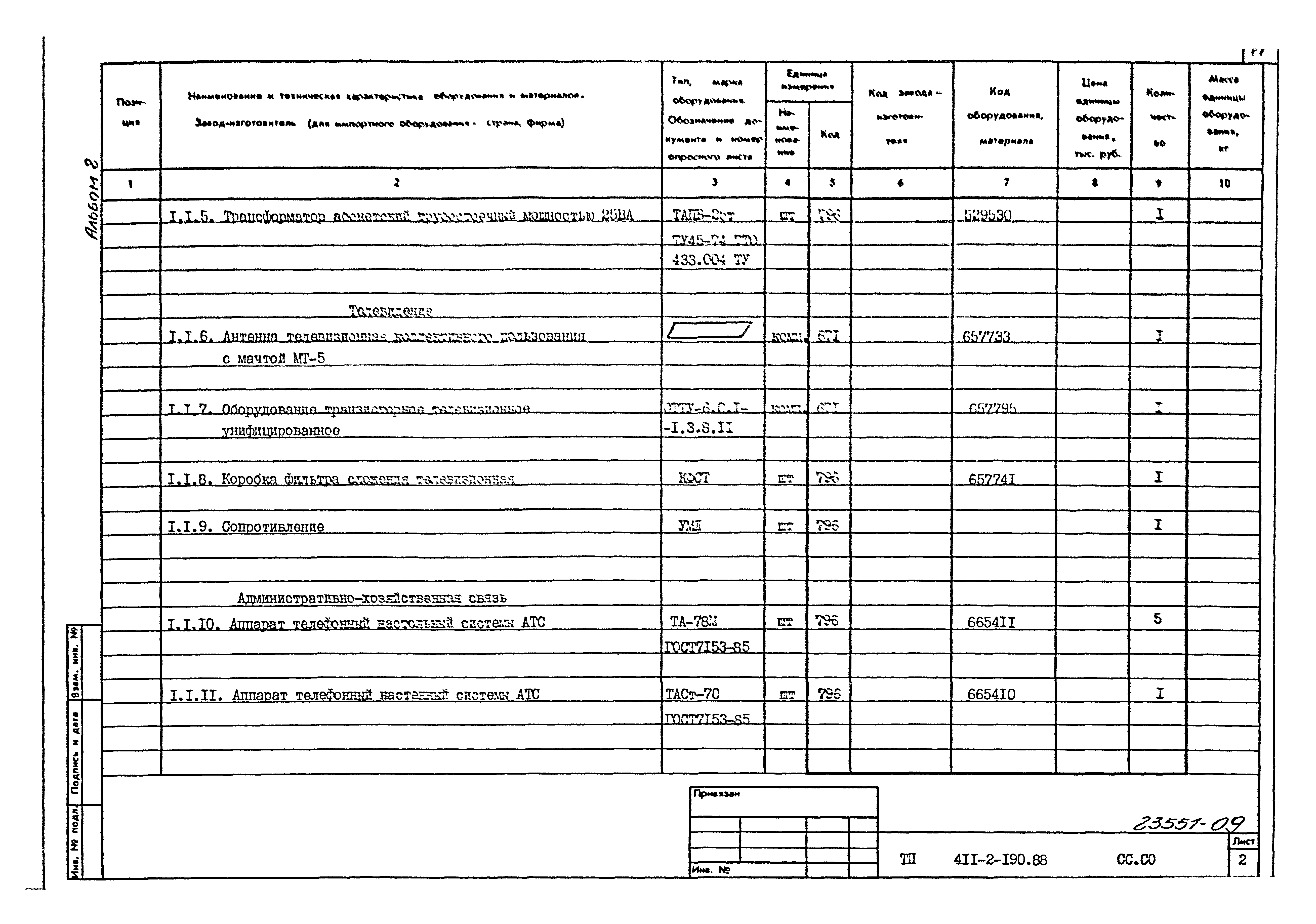 Типовой проект 411-2-190.88