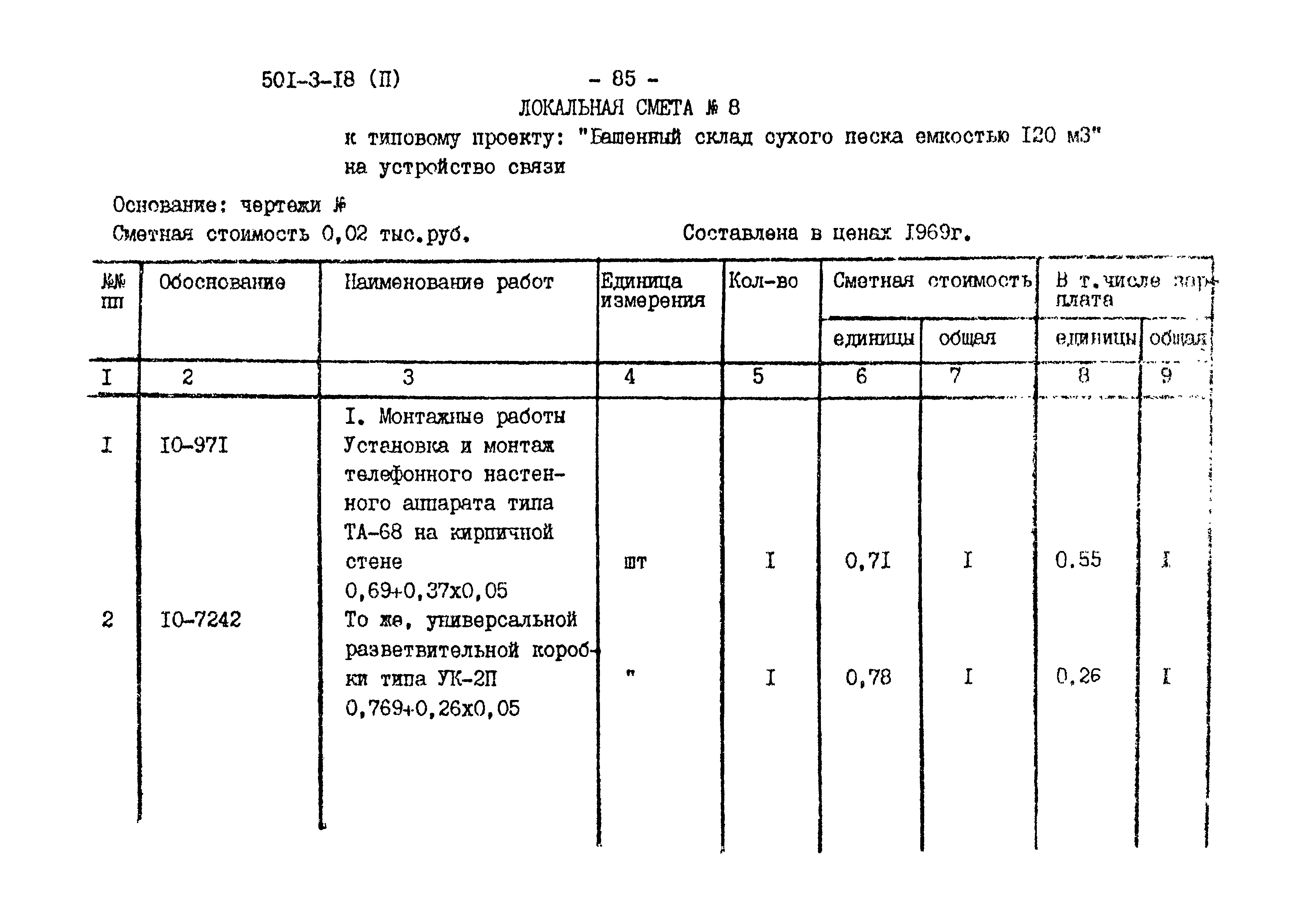 Типовой проект 501-3-18