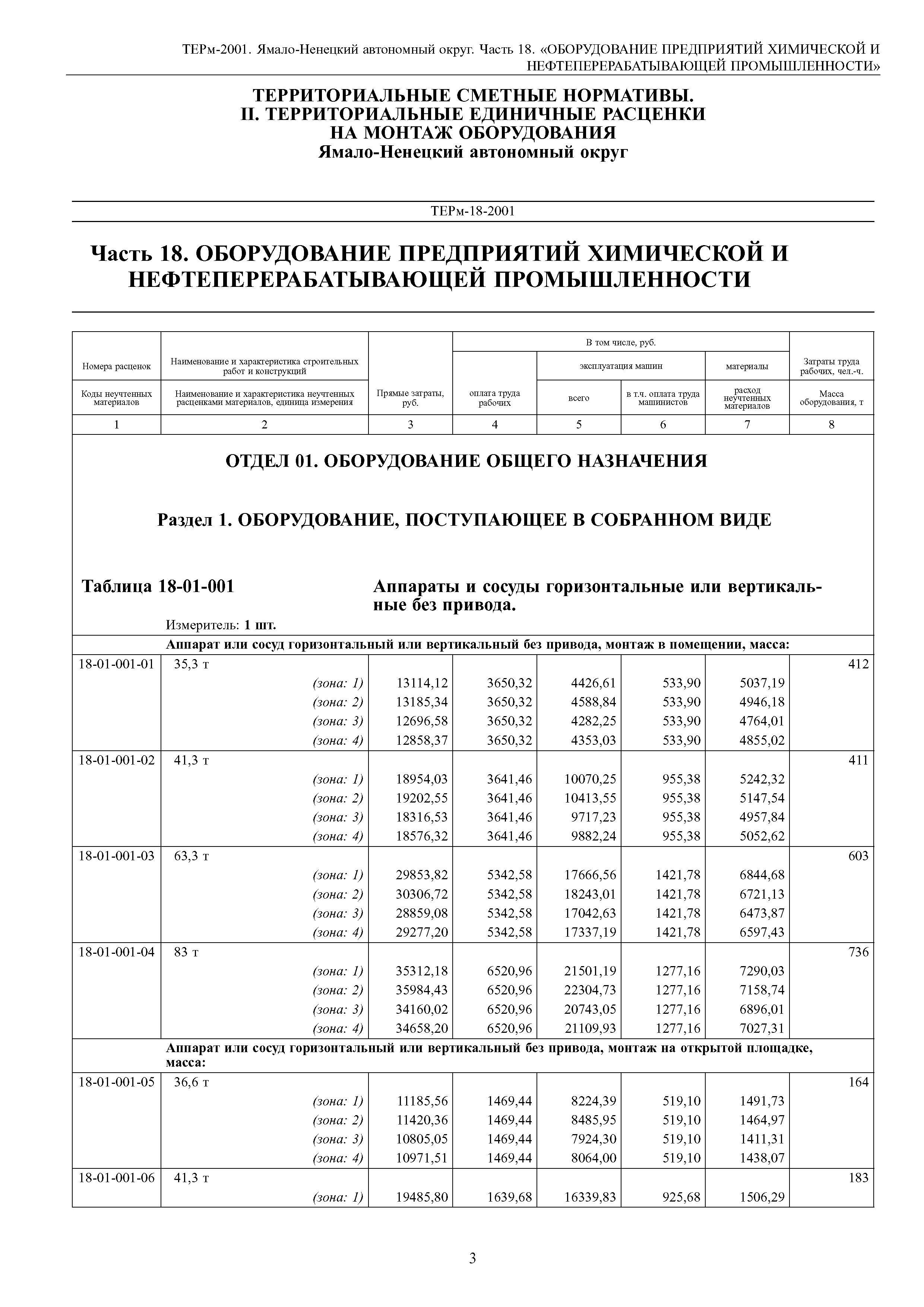 ТЕРм Ямало-Ненецкий автономный округ 18-2001