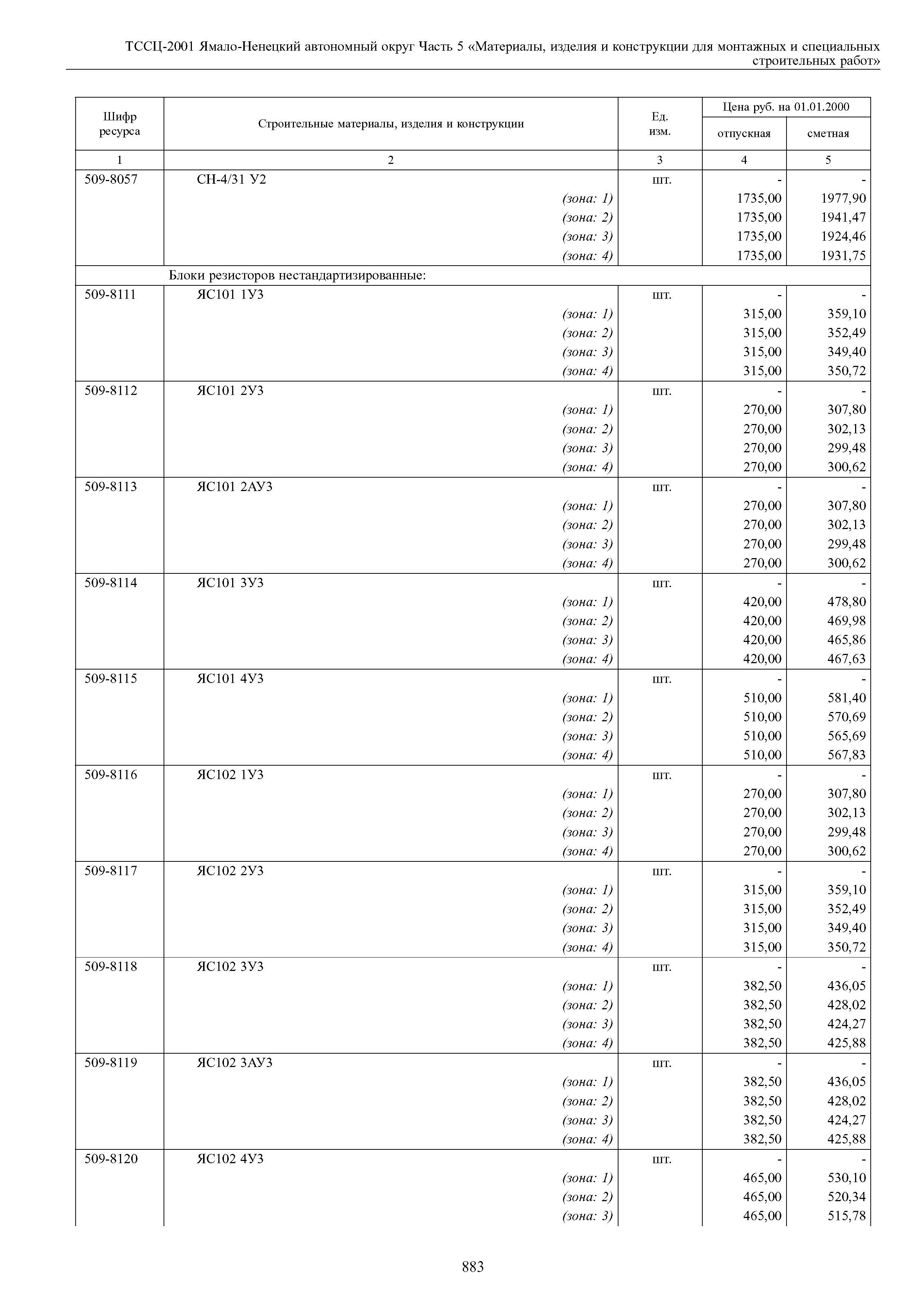 ТССЦ Ямало-Ненецкий автономный округ 05-2001