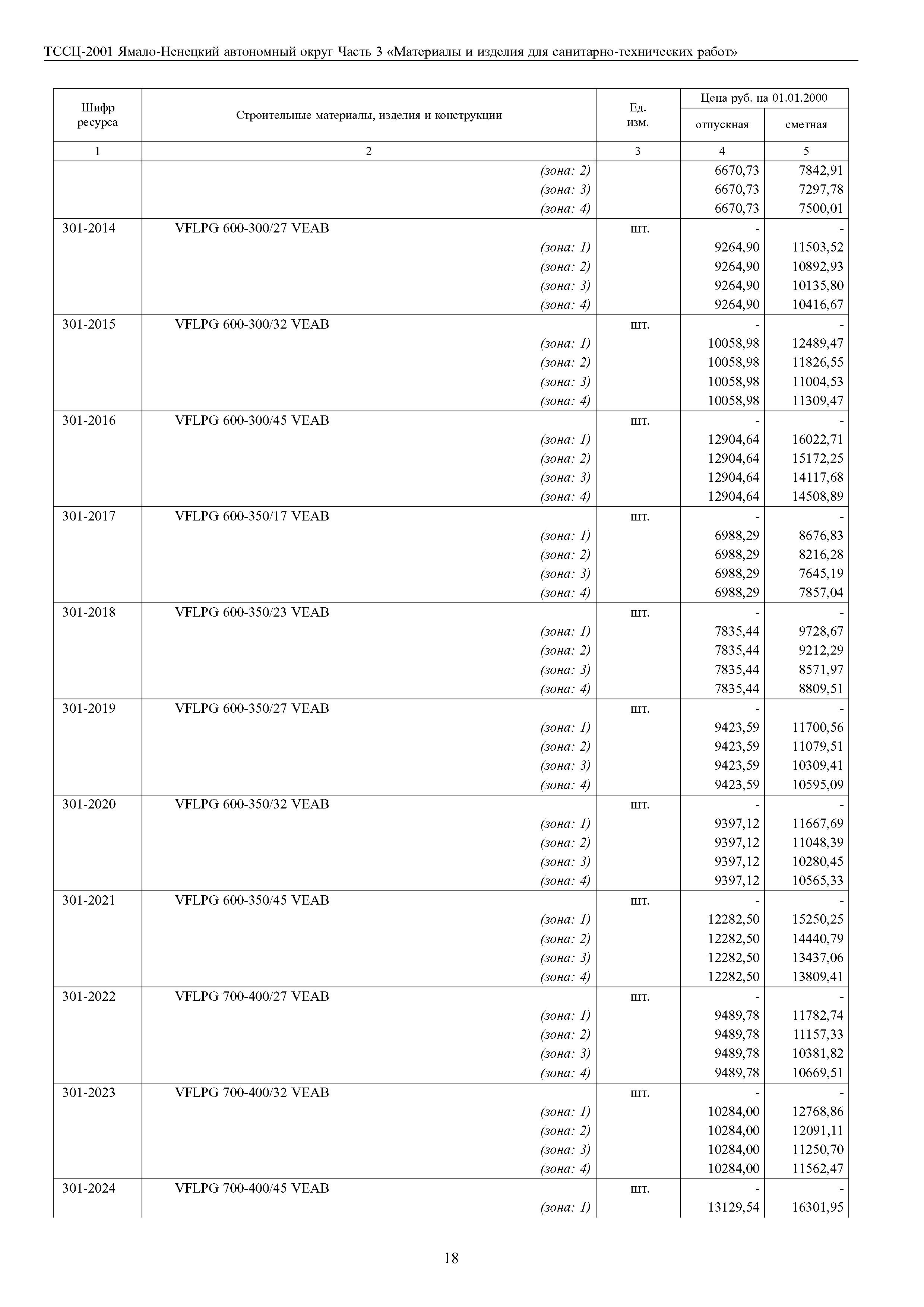 ТССЦ Ямало-Ненецкий автономный округ 03-2001