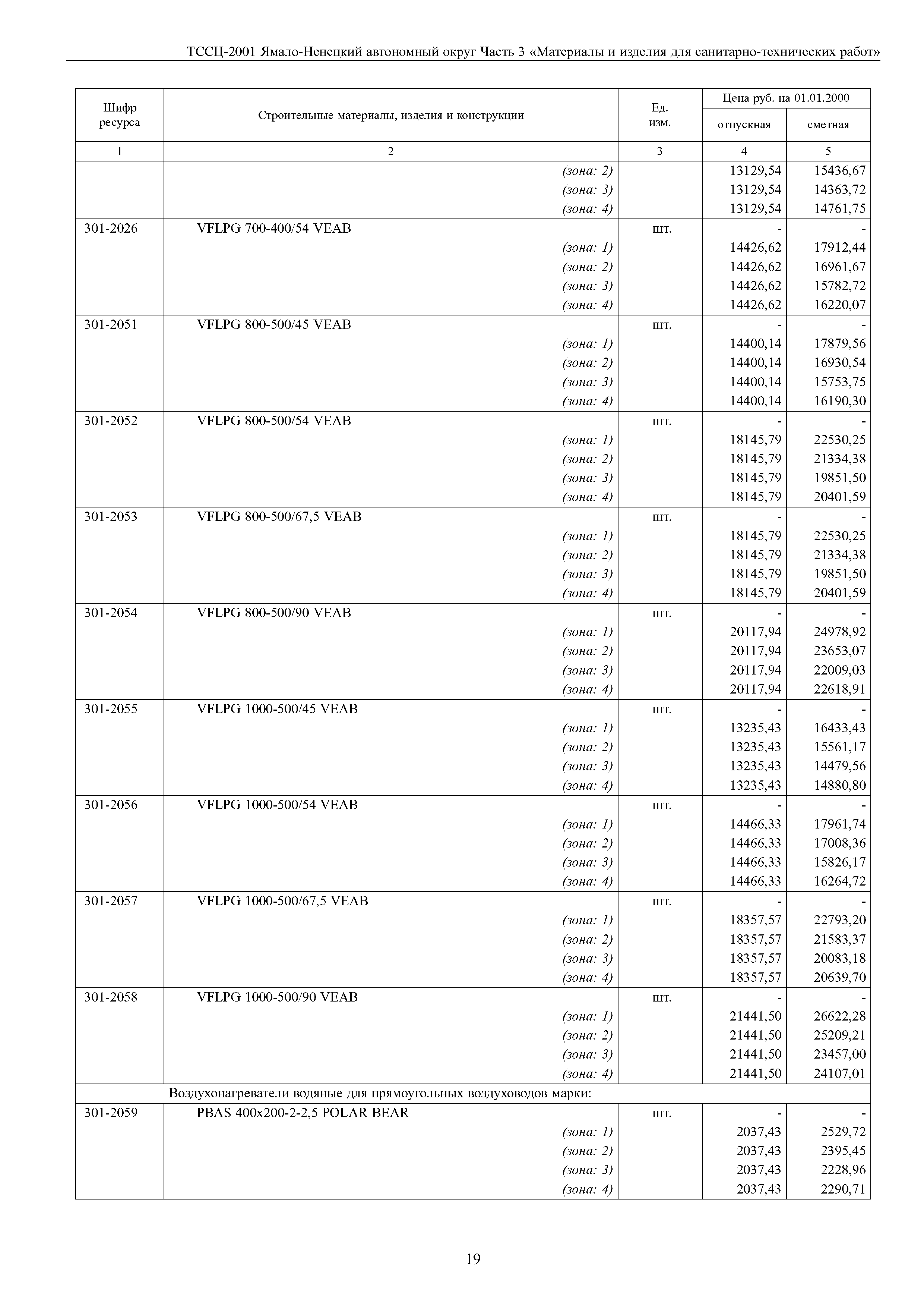 ТССЦ Ямало-Ненецкий автономный округ 03-2001