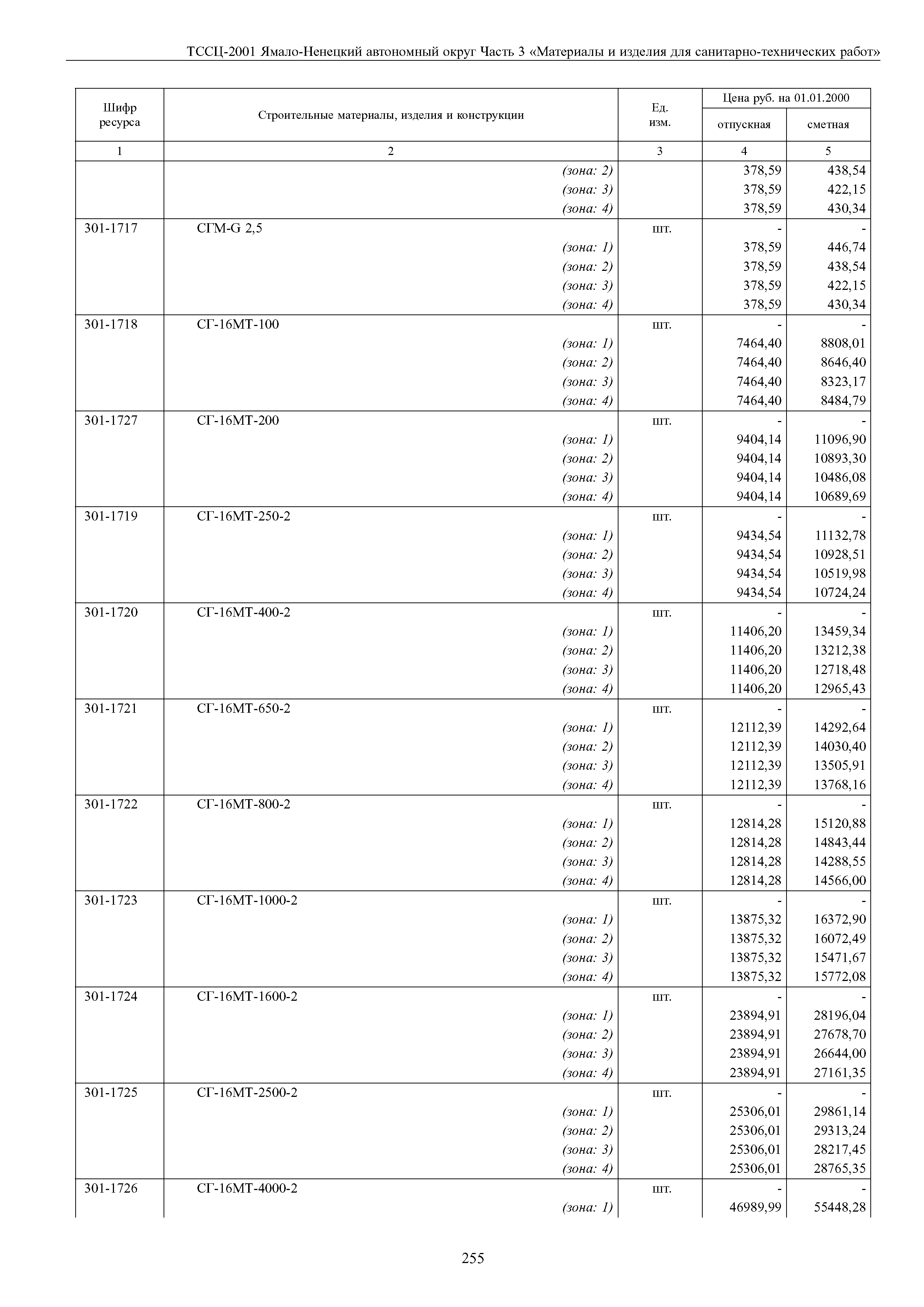 ТССЦ Ямало-Ненецкий автономный округ 03-2001