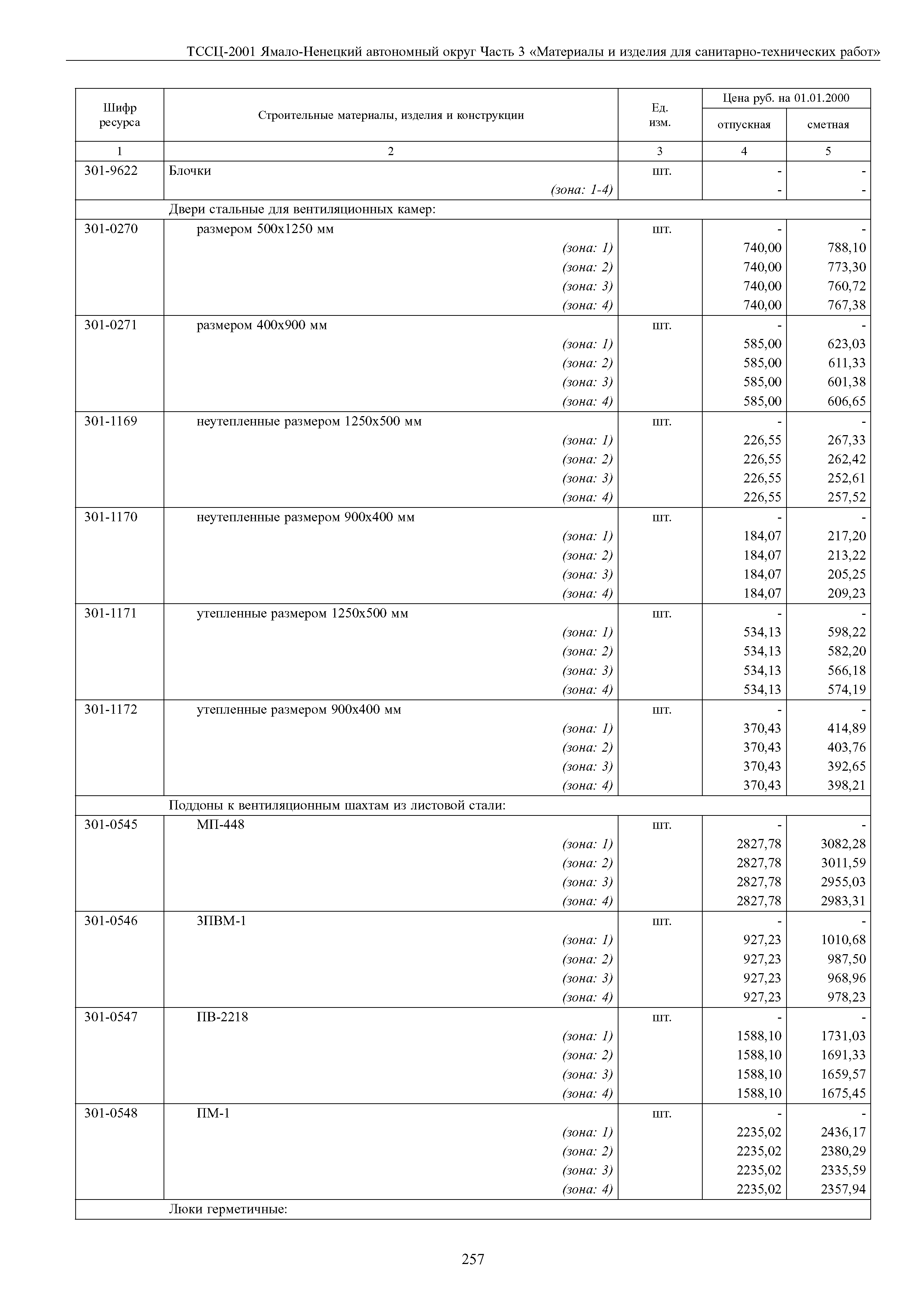 ТССЦ Ямало-Ненецкий автономный округ 03-2001