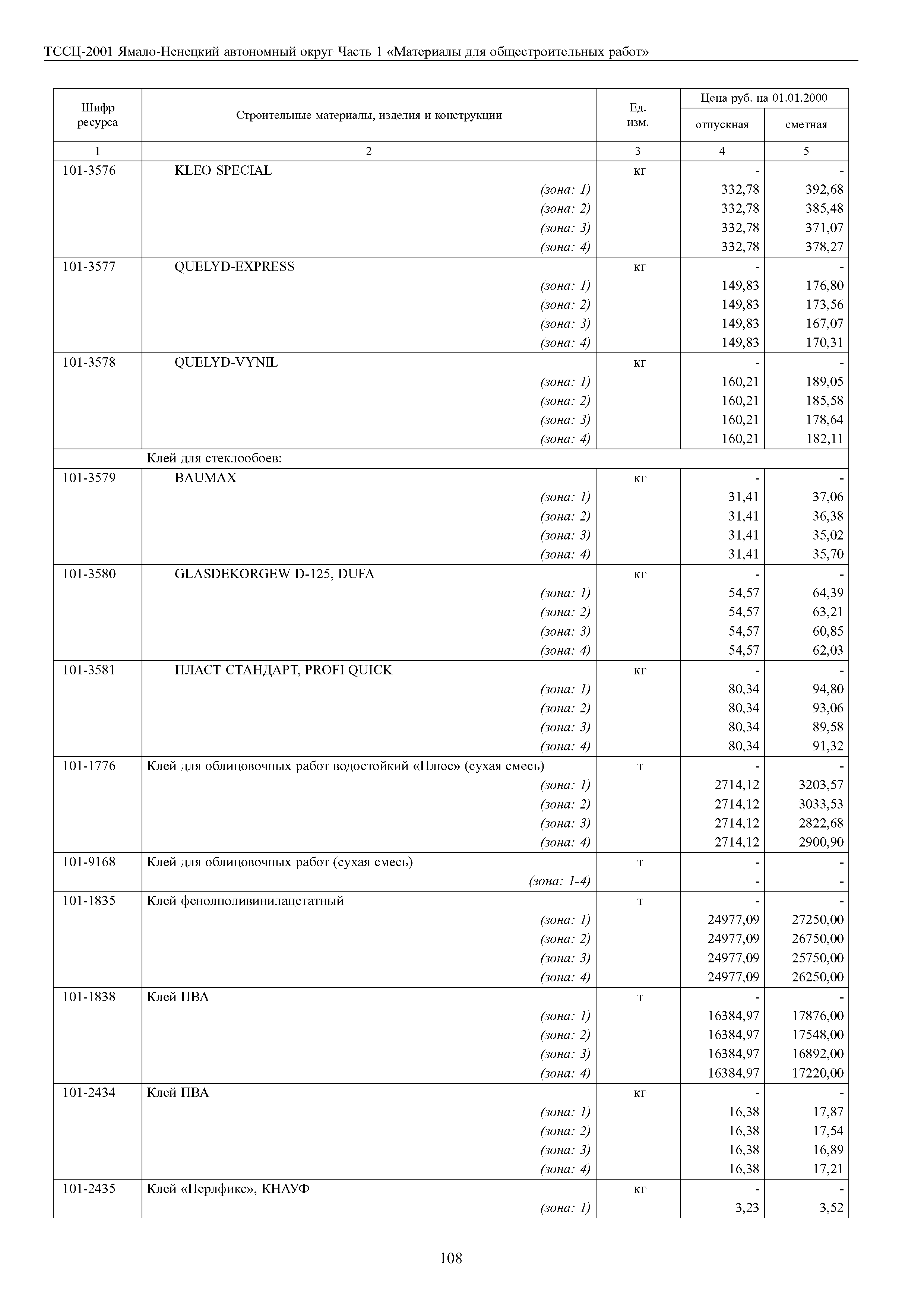 ТССЦ Ямало-Ненецкий автономный округ 01-2001