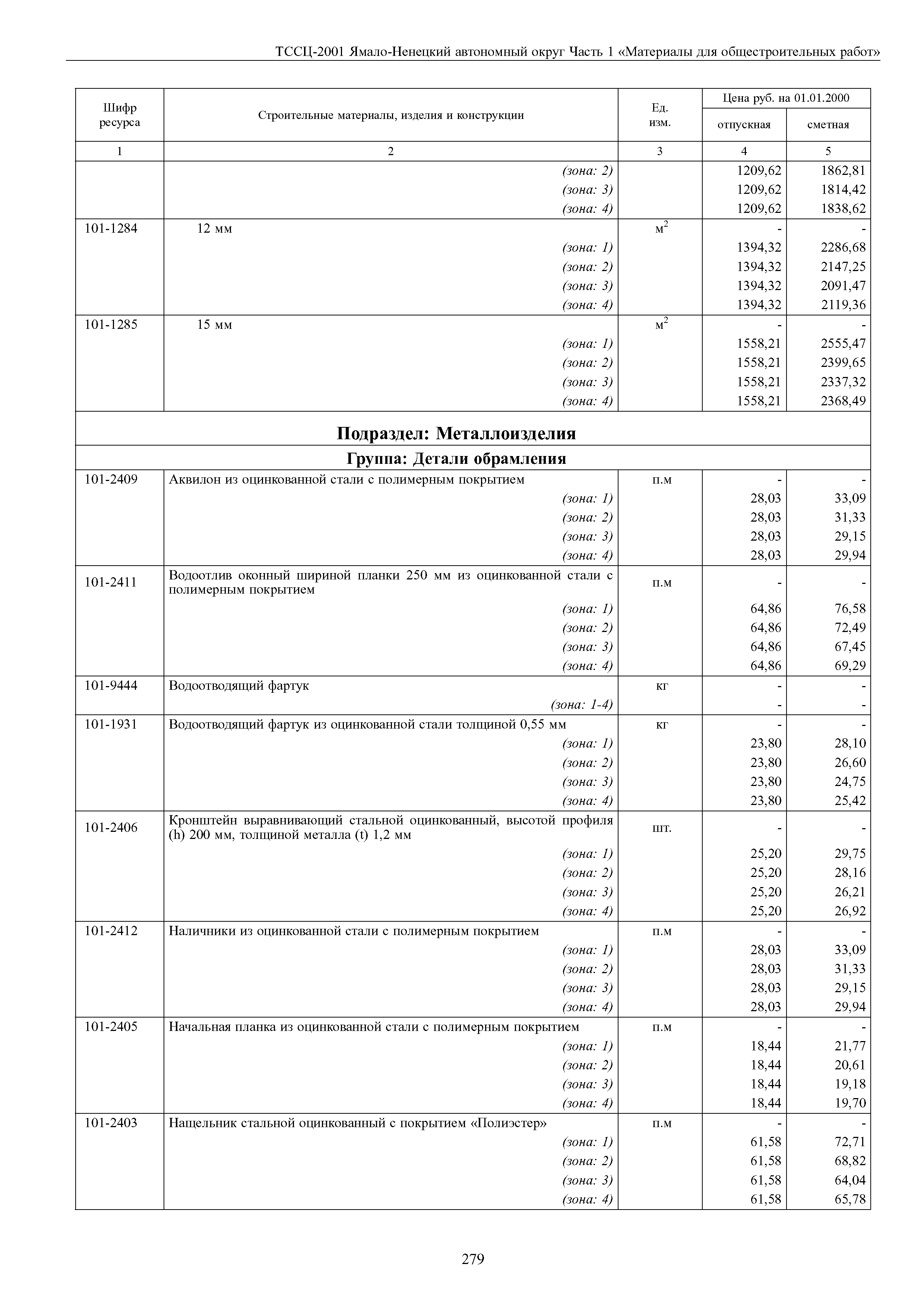 ТССЦ Ямало-Ненецкий автономный округ 01-2001