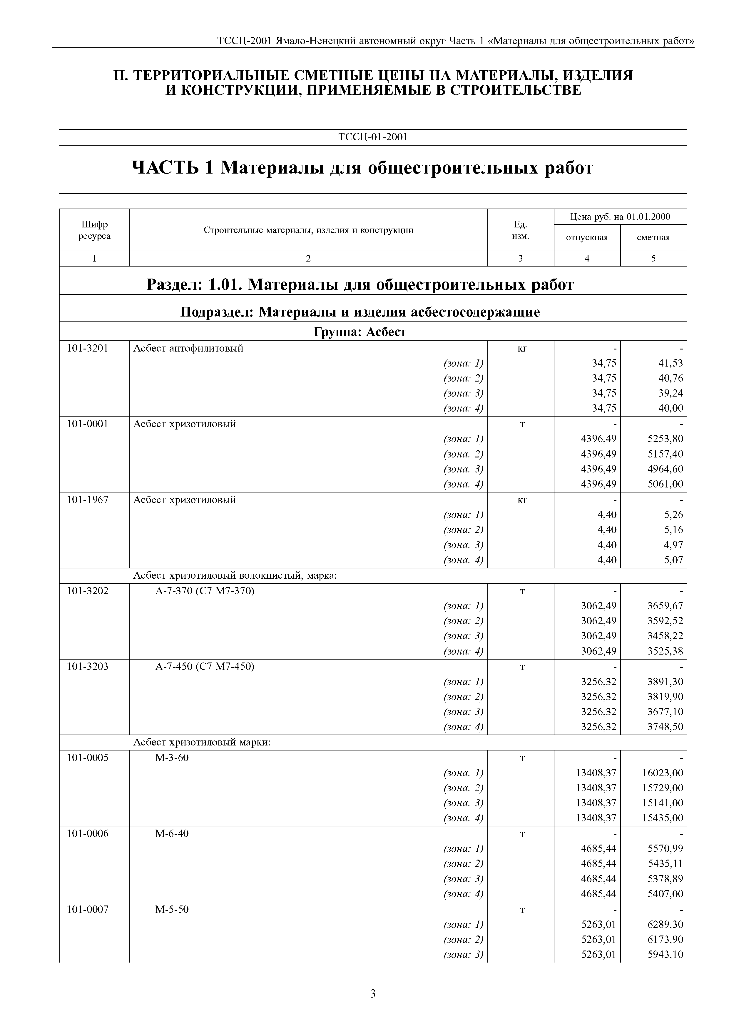 ТССЦ Ямало-Ненецкий автономный округ 01-2001