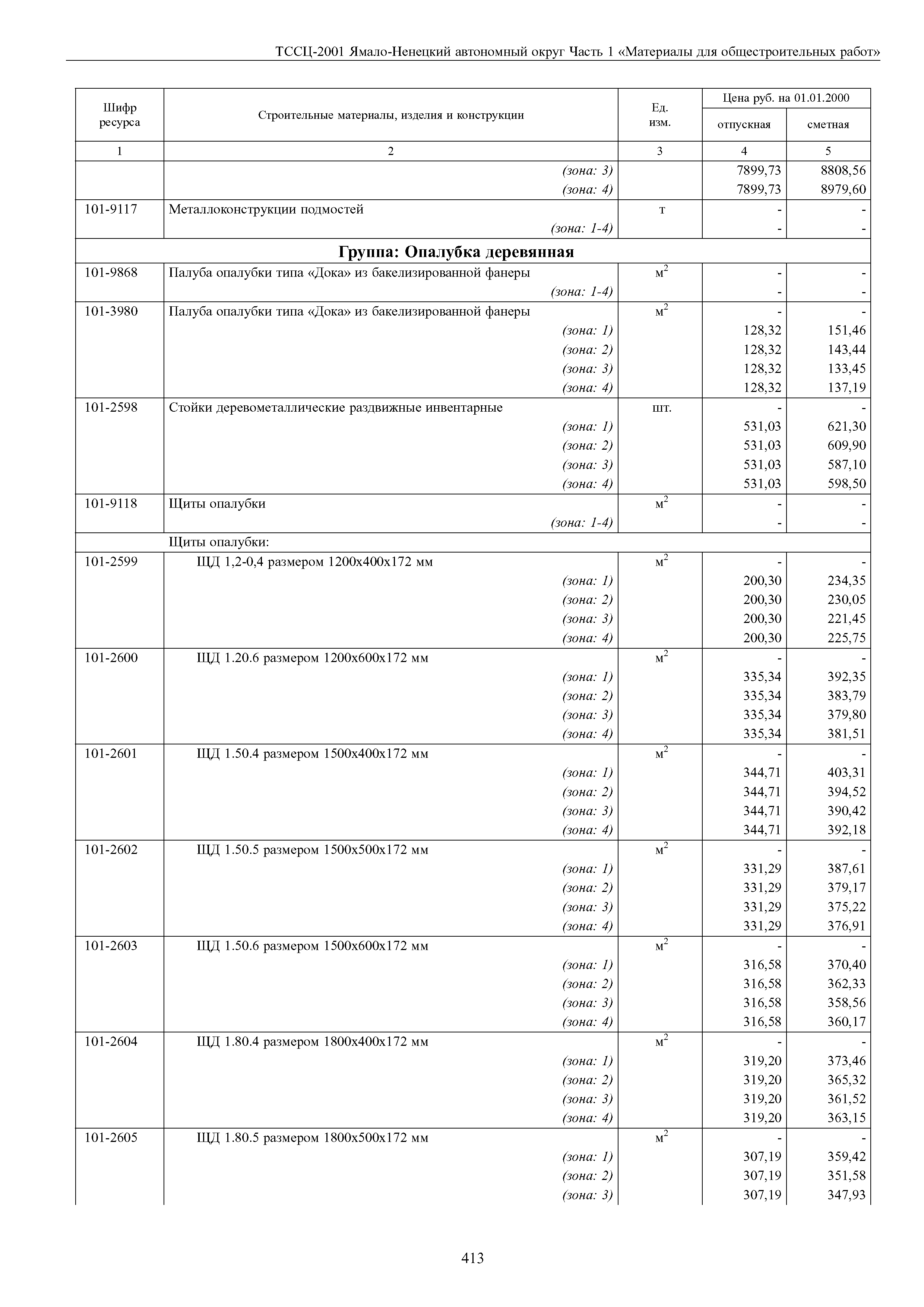 ТССЦ Ямало-Ненецкий автономный округ 01-2001