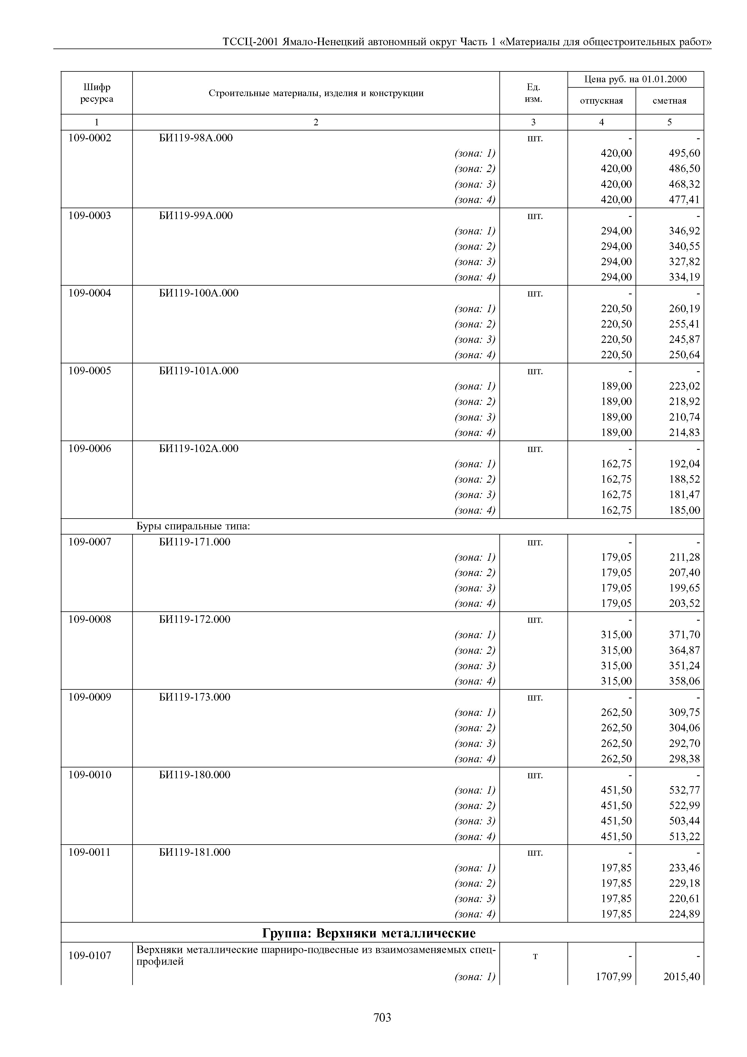 ТССЦ Ямало-Ненецкий автономный округ 01-2001