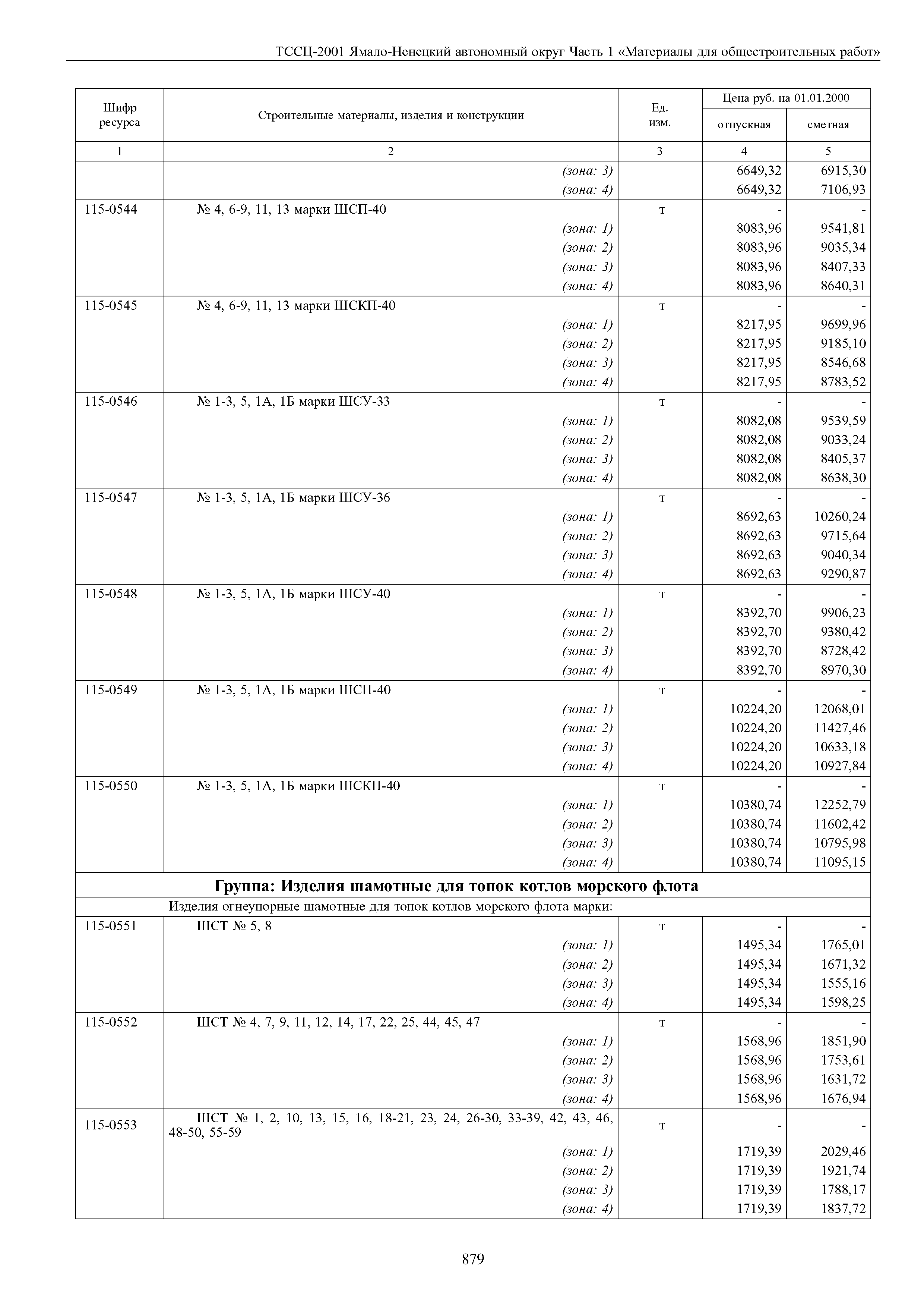 ТССЦ Ямало-Ненецкий автономный округ 01-2001